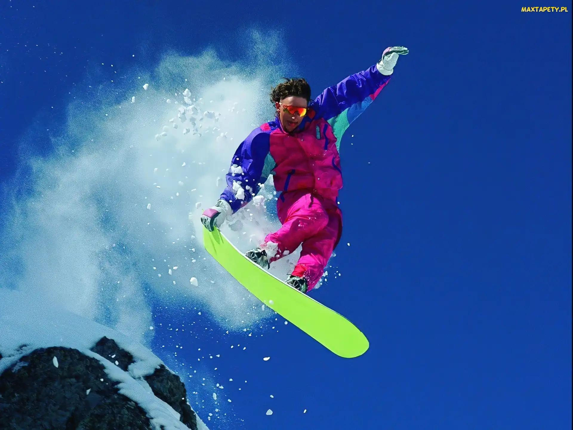 Snowbording, śnieg, deska