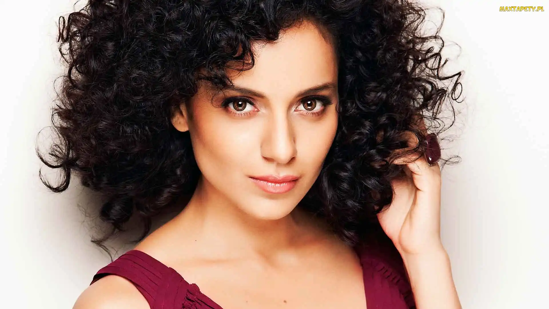 Włosy, Kręcone, Kangana Ranaut, Brunetka