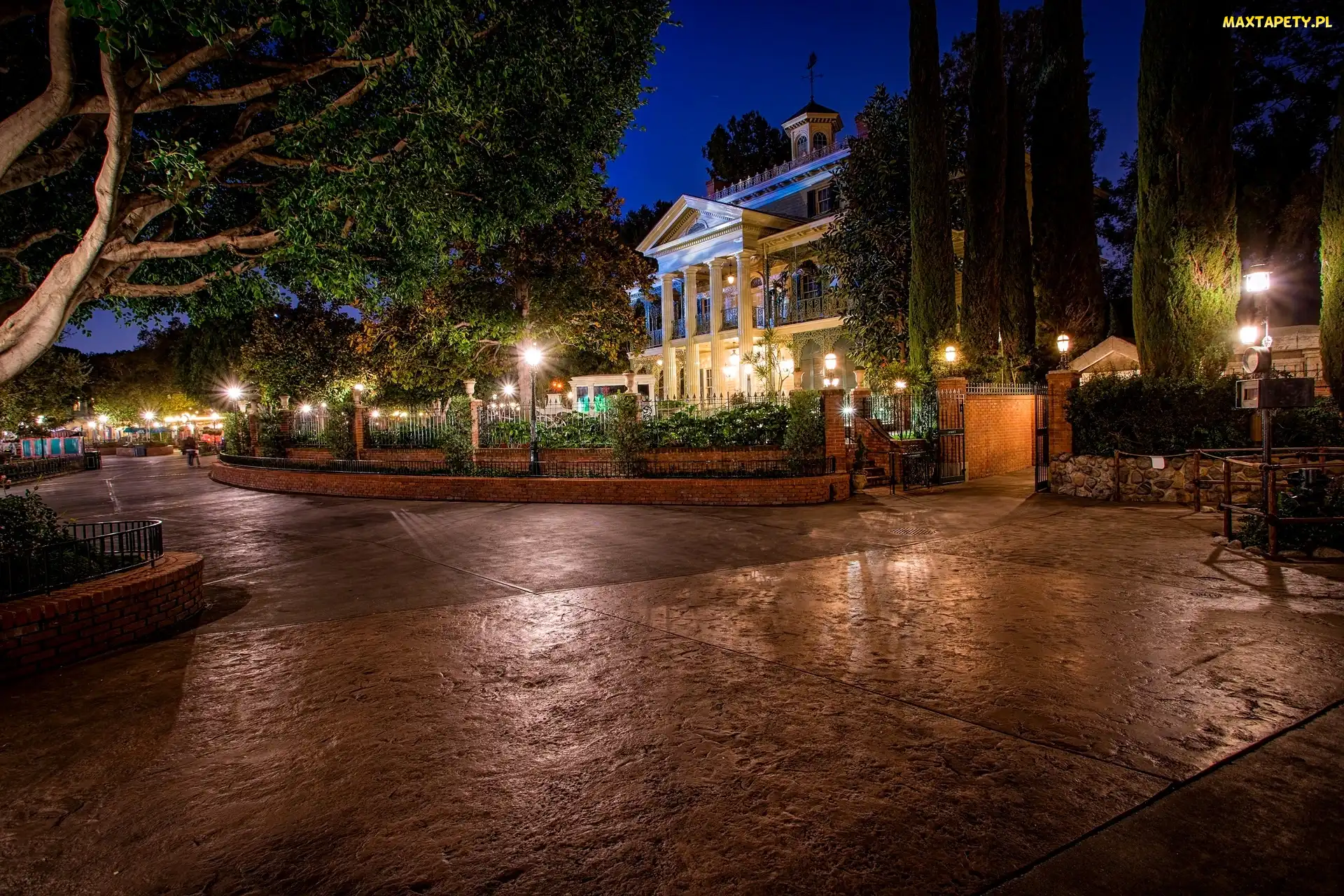 Kalifornia, Noc, Disneyland, HDR, Miasto, USA, Anaheim