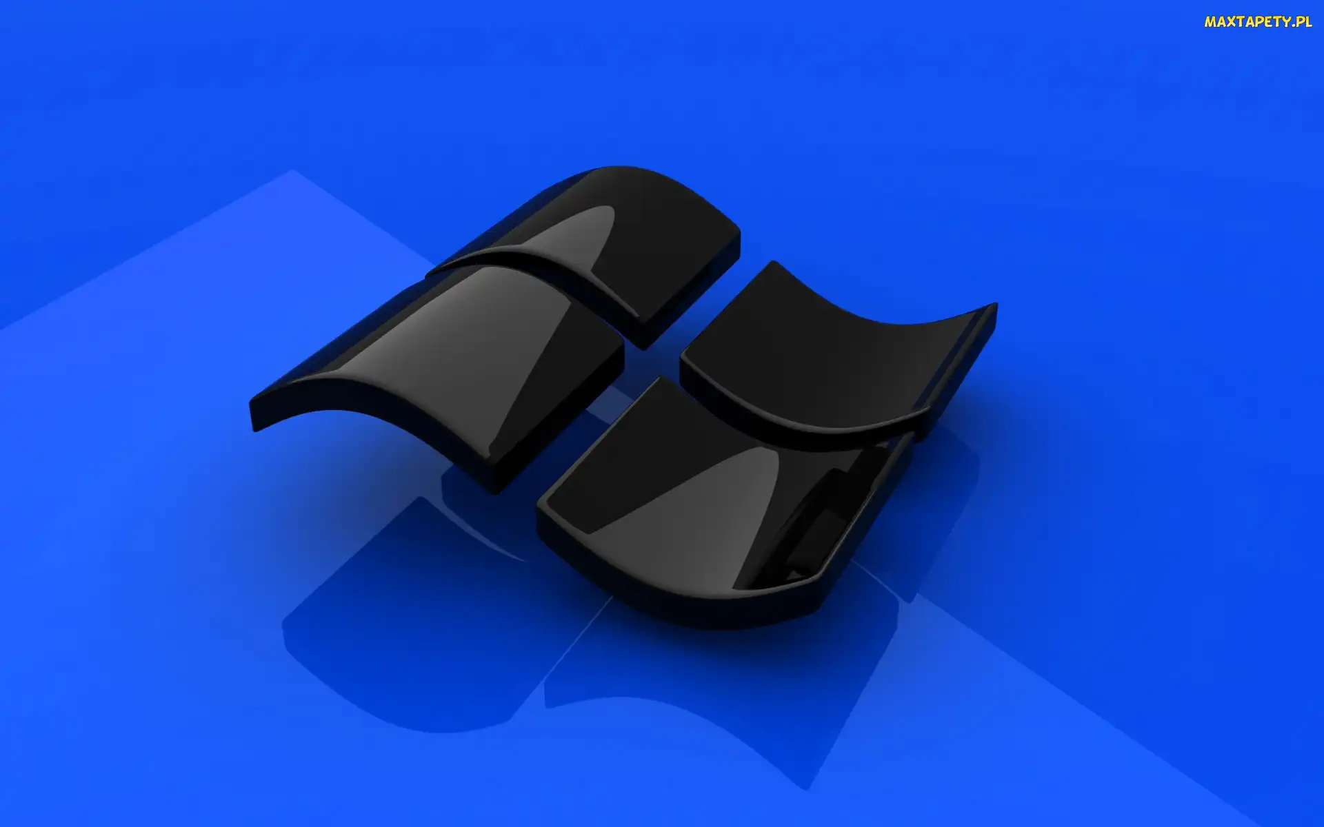 czarne, niebieskie tło, logo windows 8