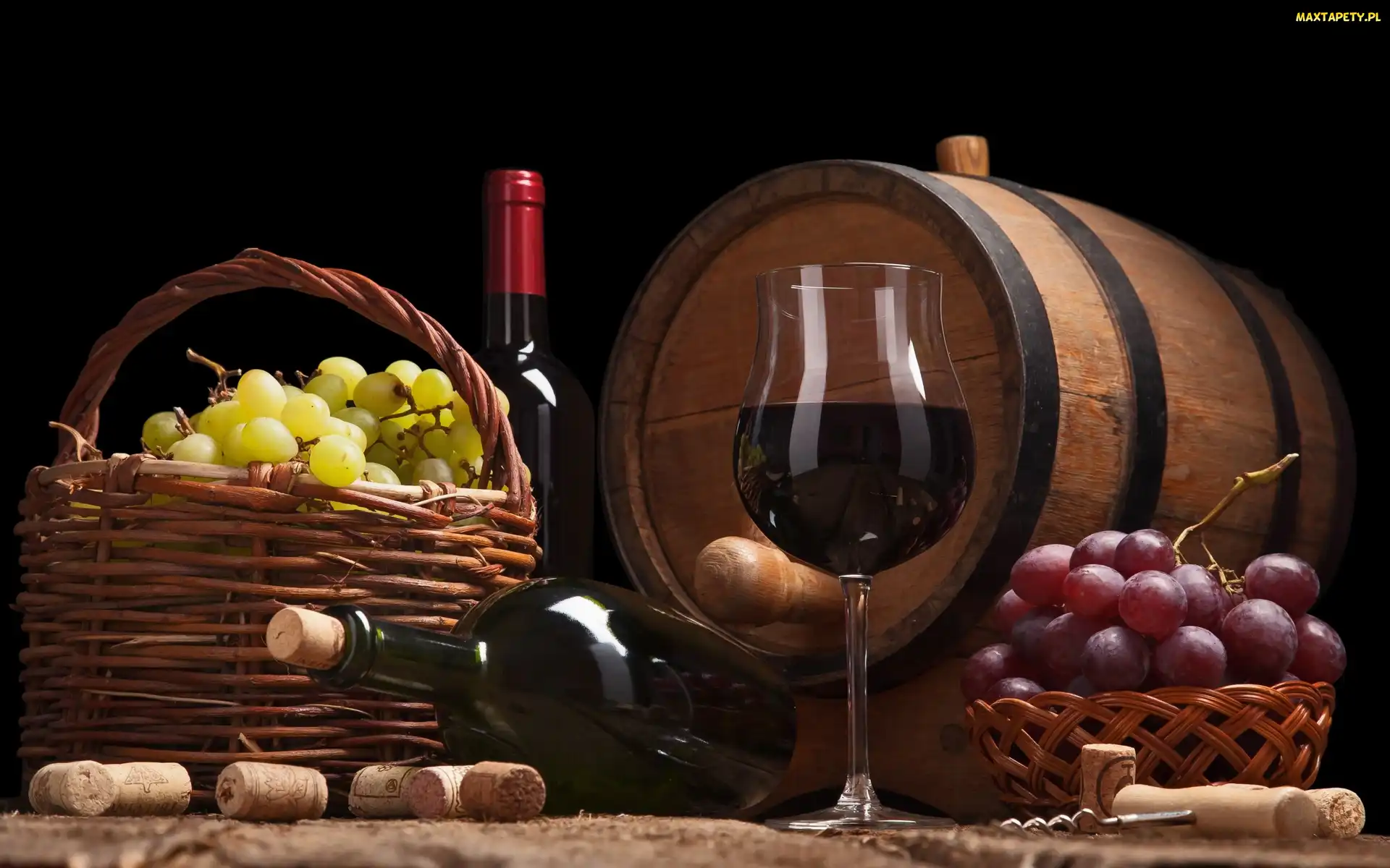 Winogrona, Beczki, Wino