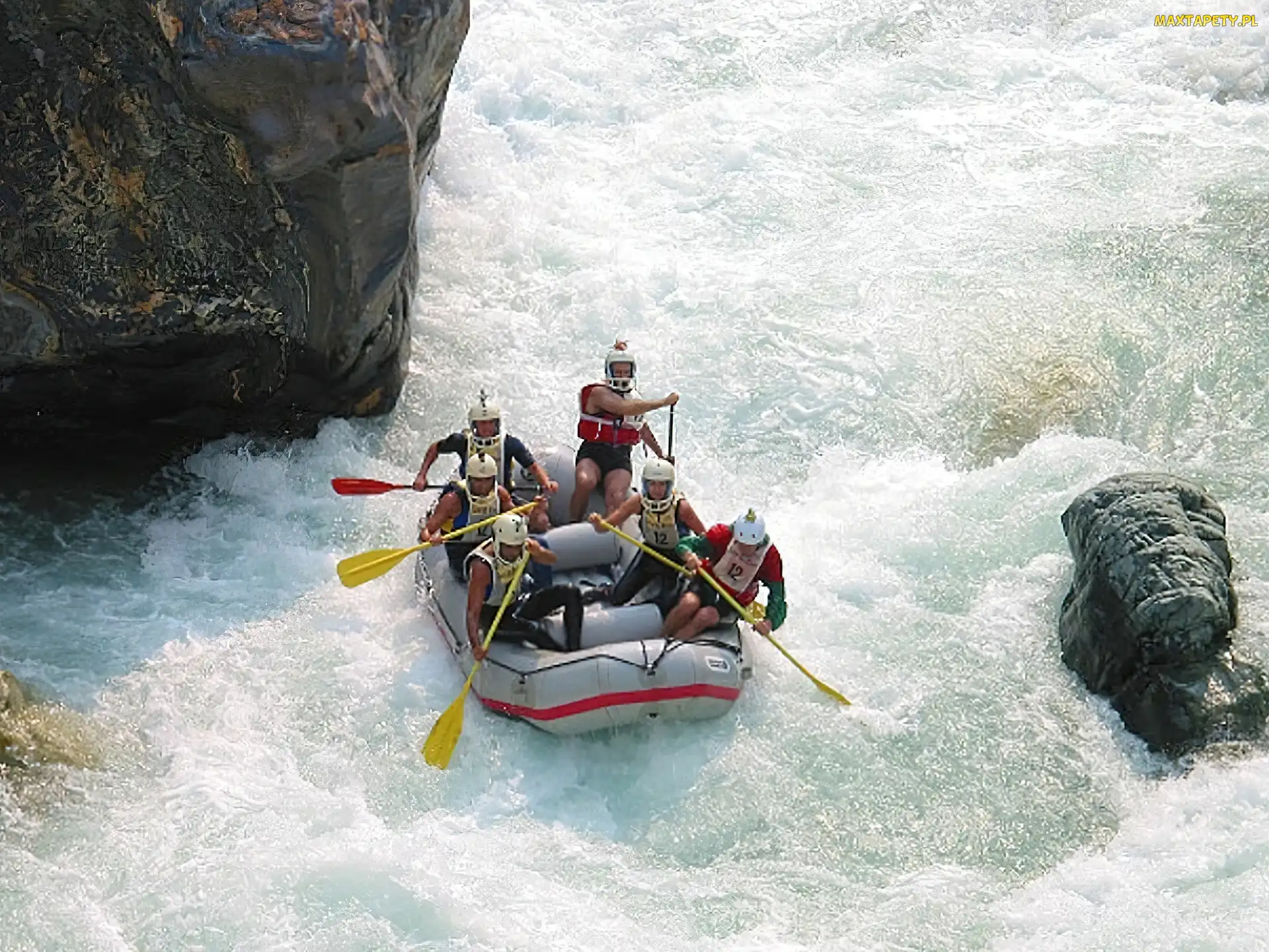 spływ, ponton, wiosła , rzeka, Rafting