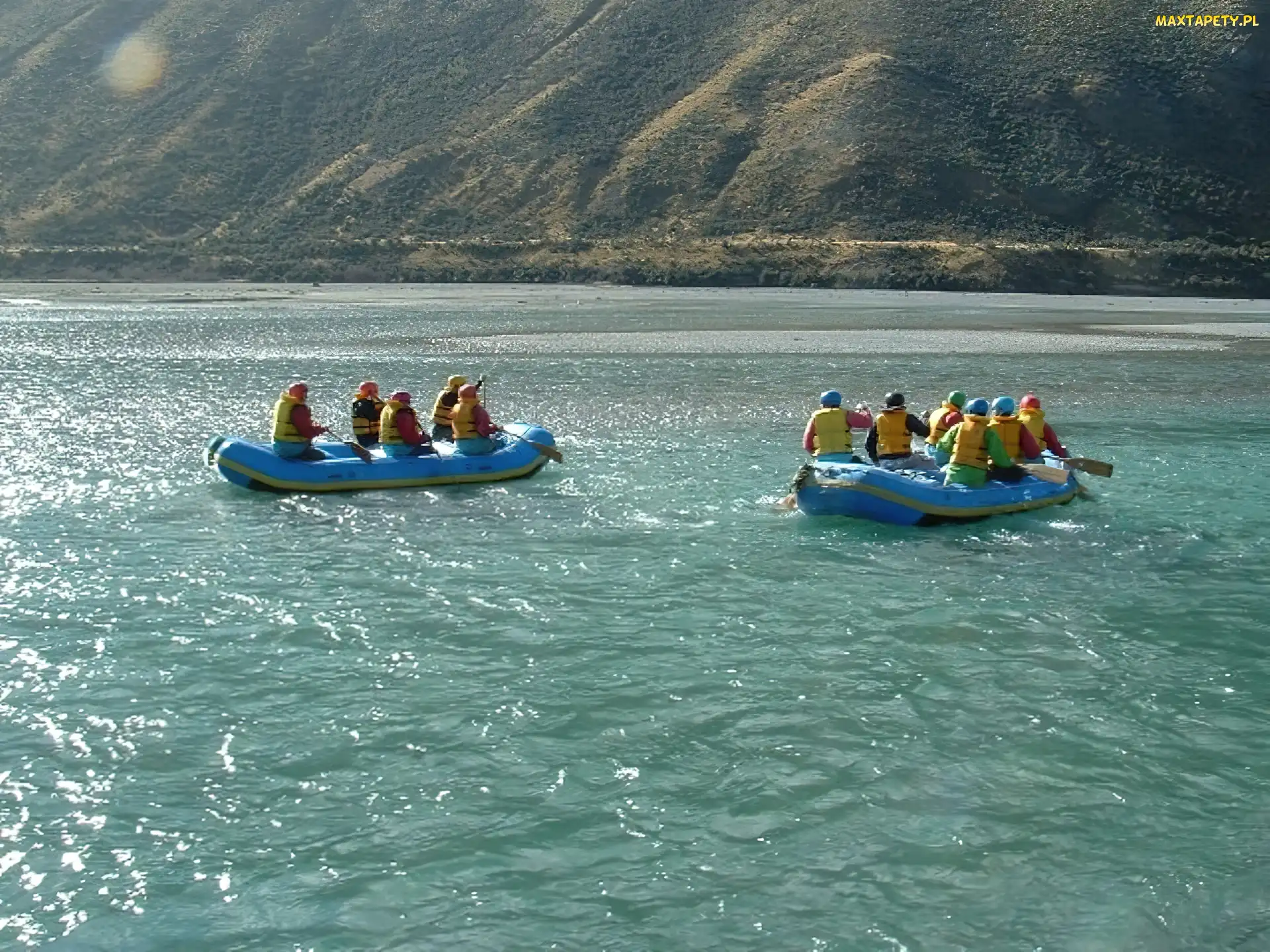 Rafting, pontony, rzeka, wiosła , spływ