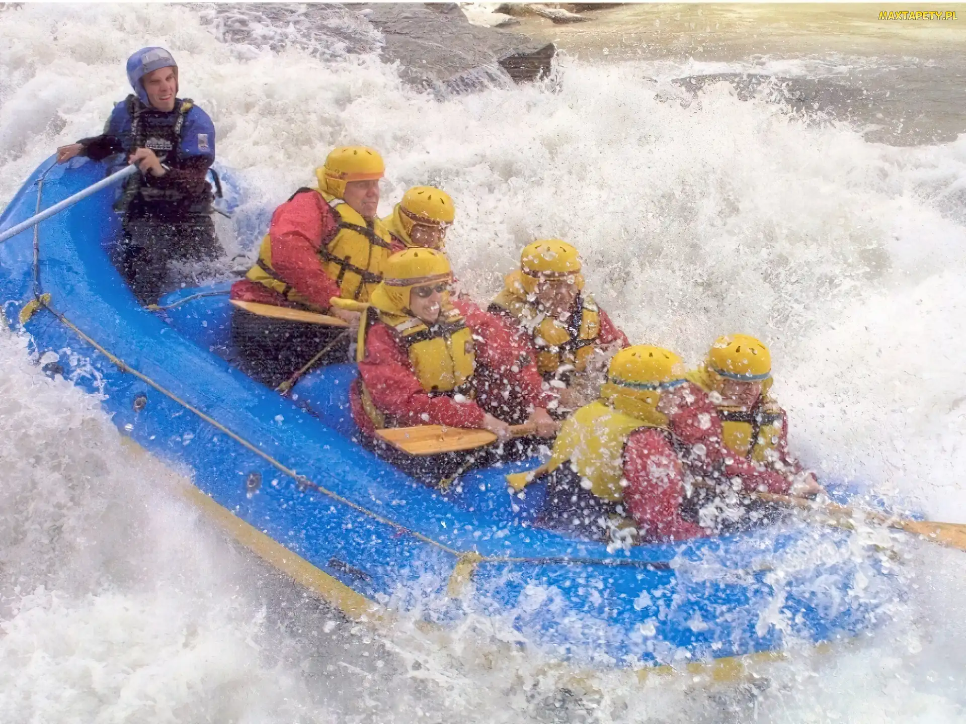 spływ, ponton, wiosła , rzeka, Rafting