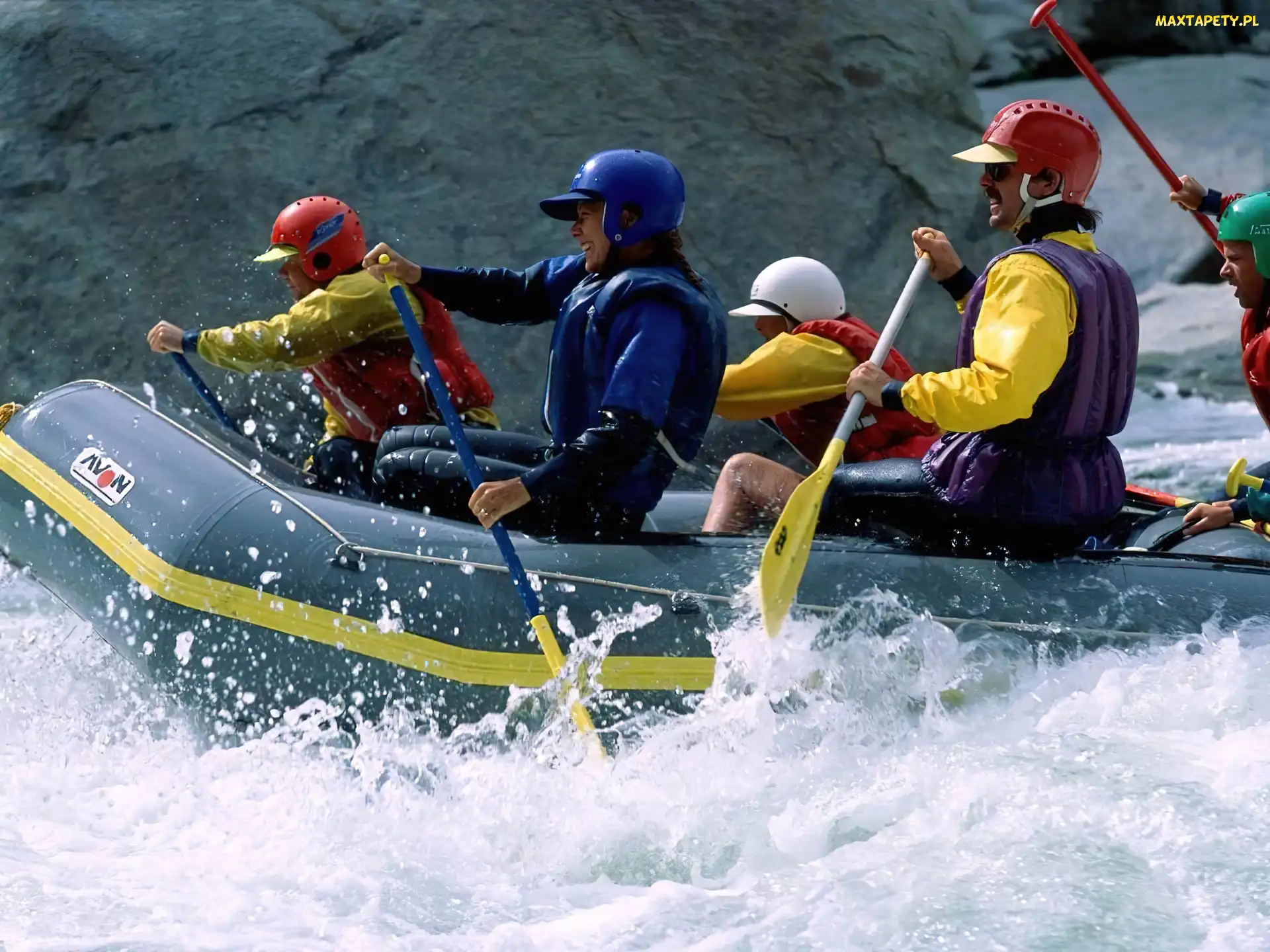 spływ, ponton, wiosła , rzeka, Rafting