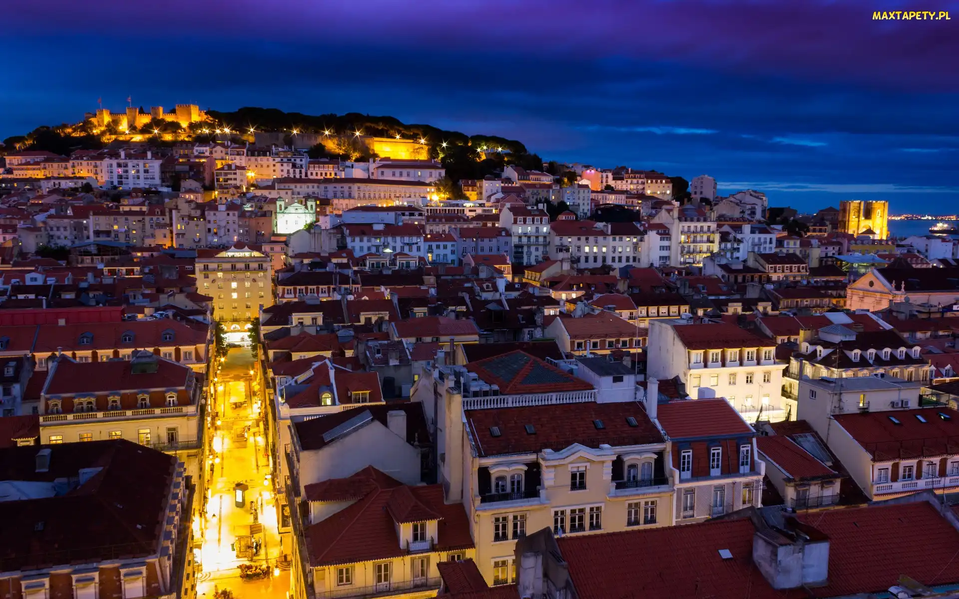 Noc, Miasto, Portugalia, Lizbona