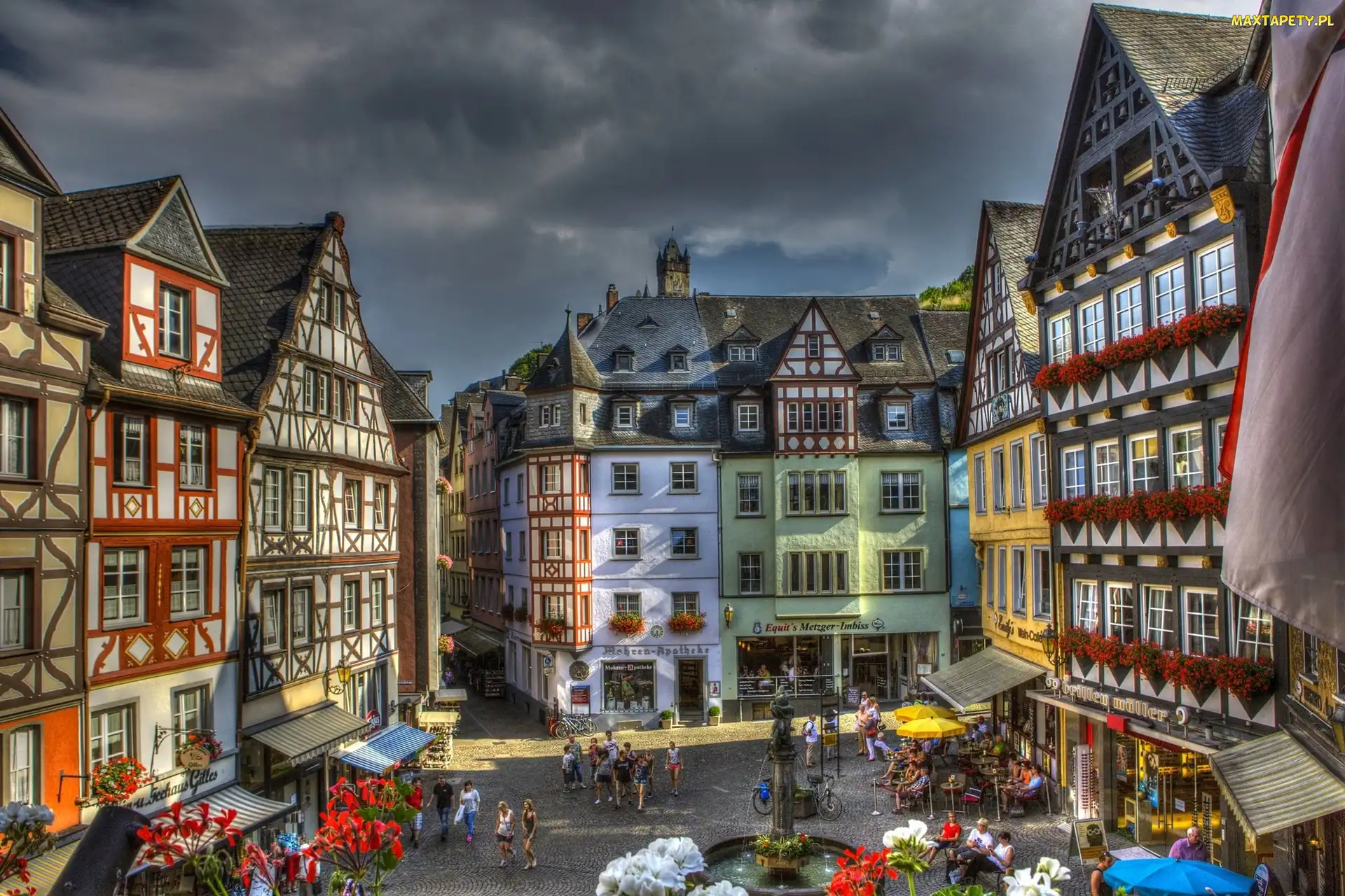 HDR, Niemcy, Kamienice, Miasto Cochem