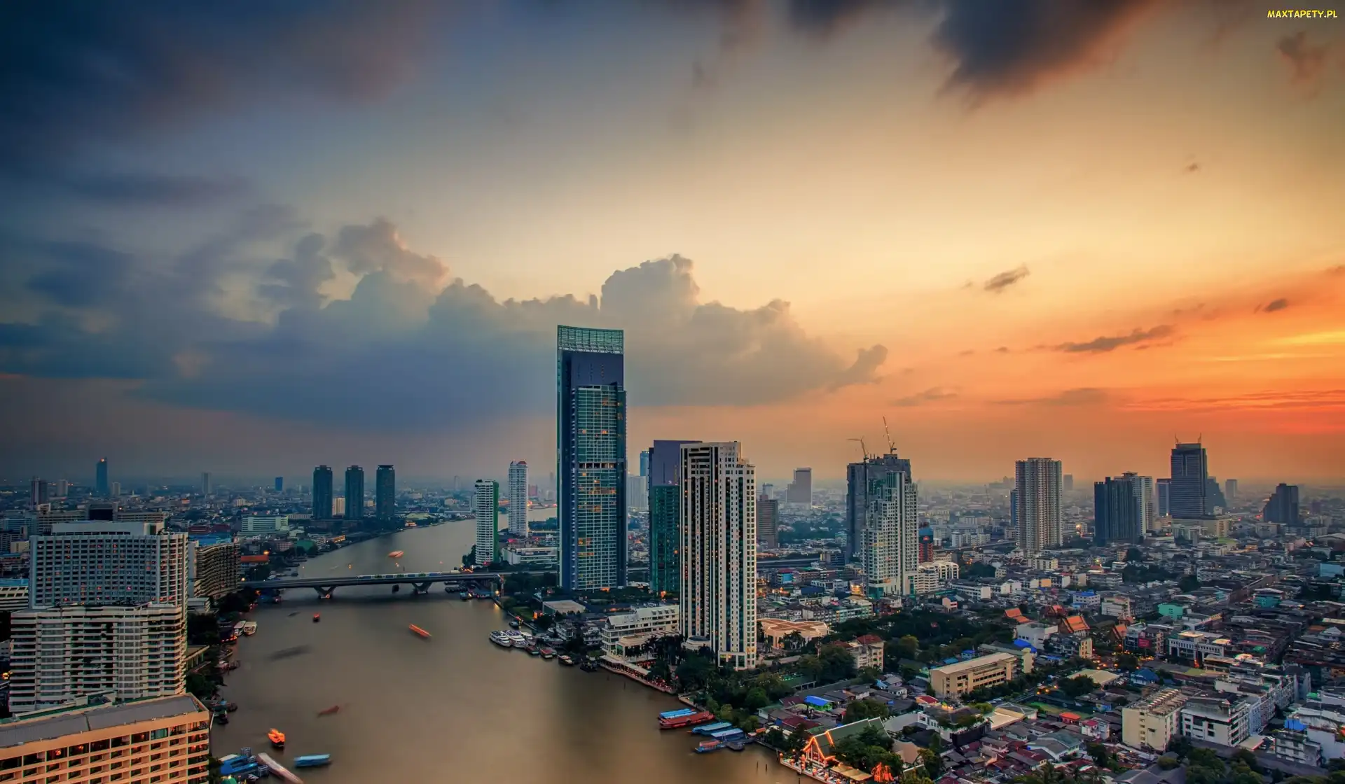 Rzeka, Miasto, Tajlandia, Bangkok