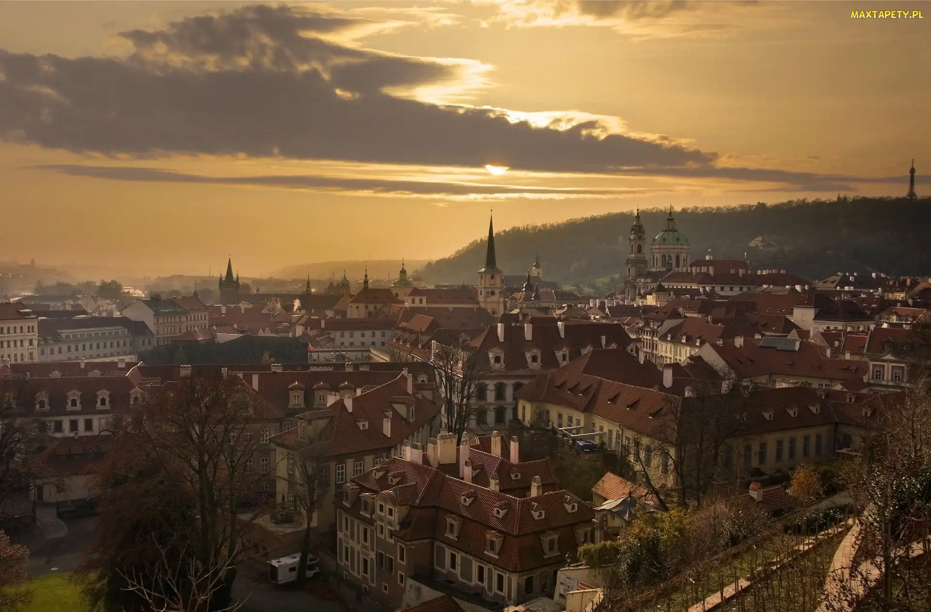 Zachód Słońca, Miasto, Czechy, Praga