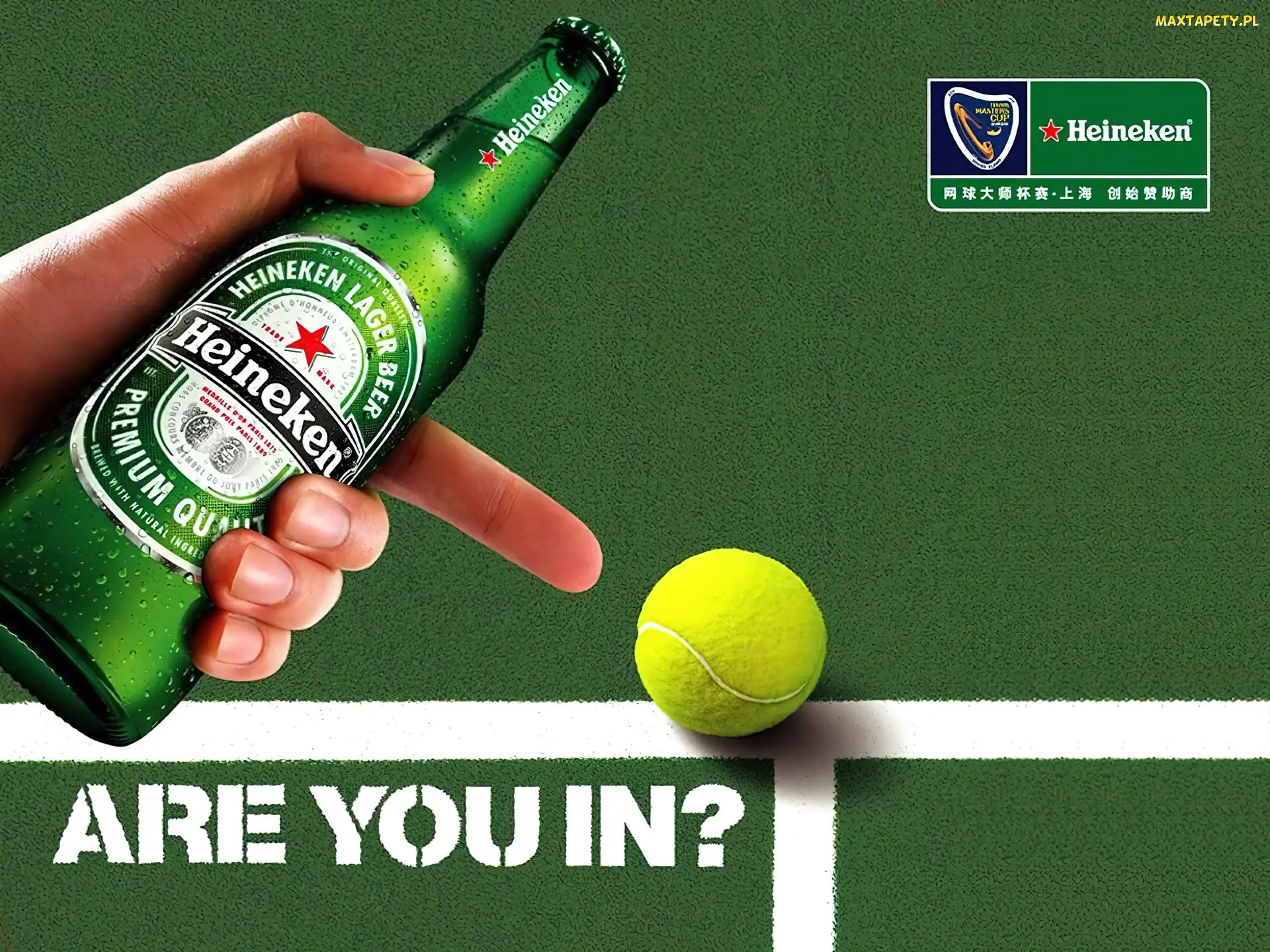 Heineken, piłka tenisowa, Piwo