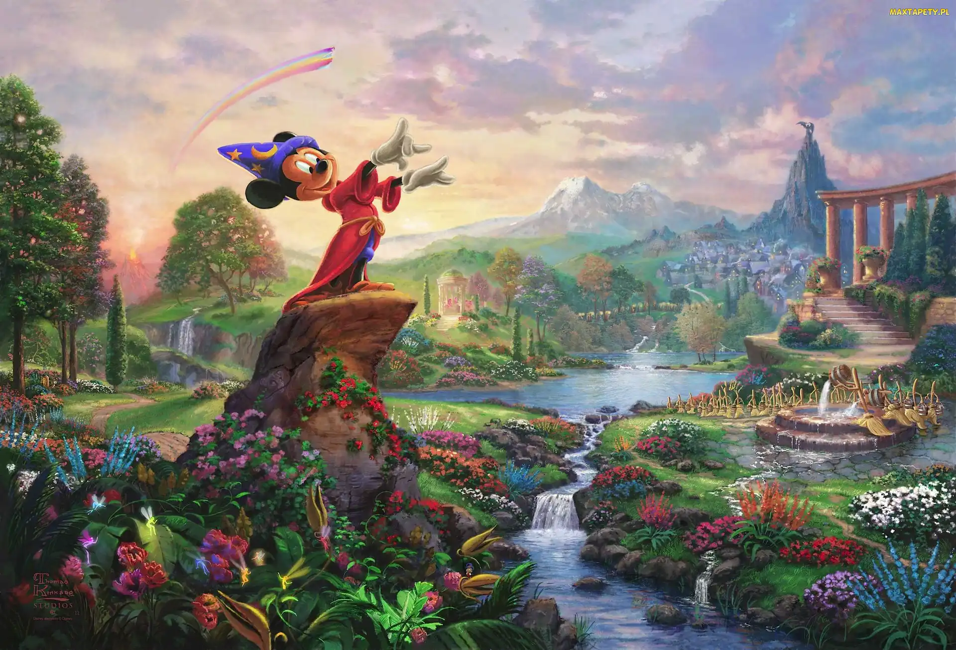 Malarstwo, Myszka Miki, Disney, Thomas Kinkade