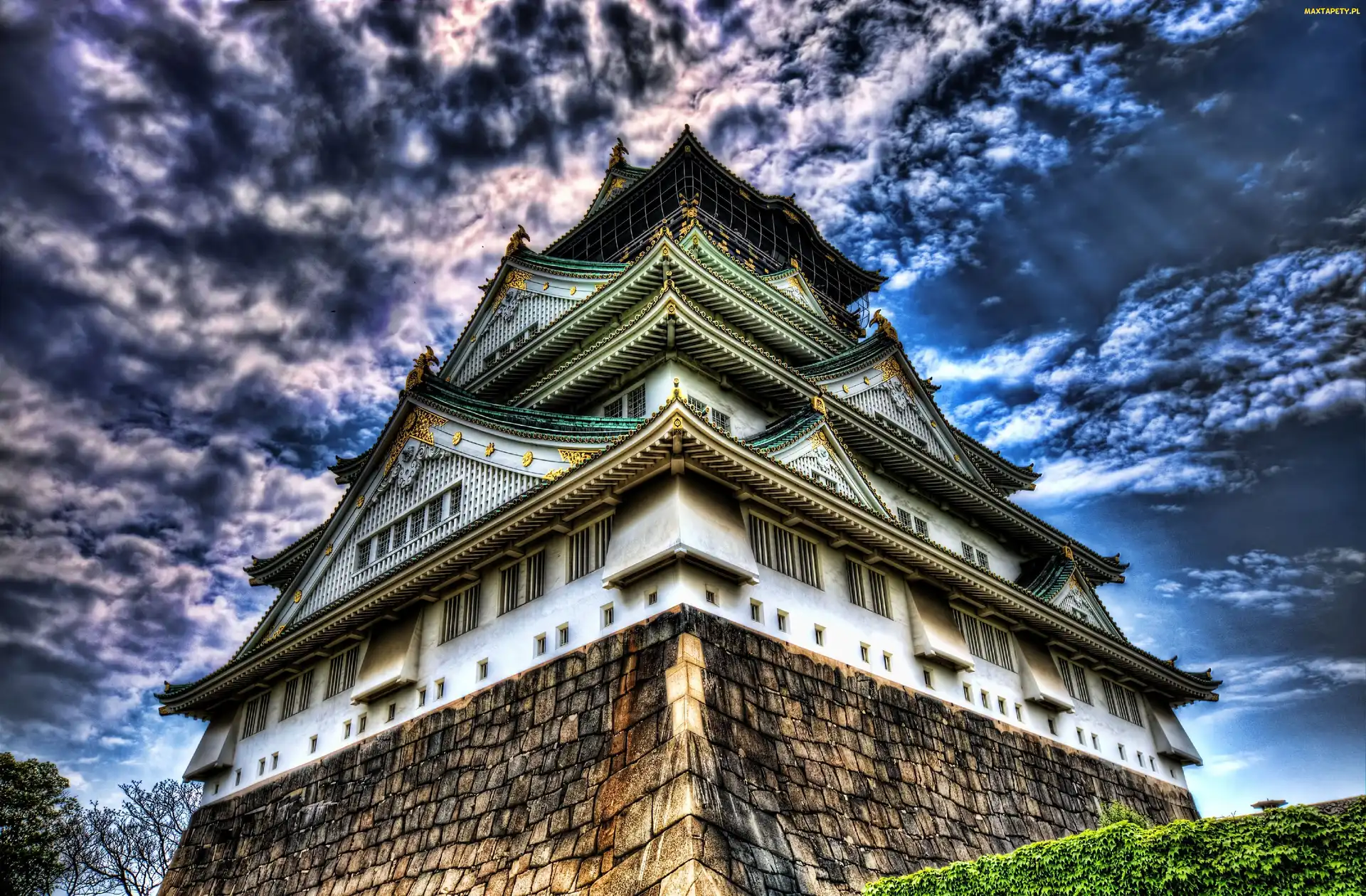 Zamek Osaka, Japonia, Osaka-jo, Miasto Osaka, Brokatowy Zamek