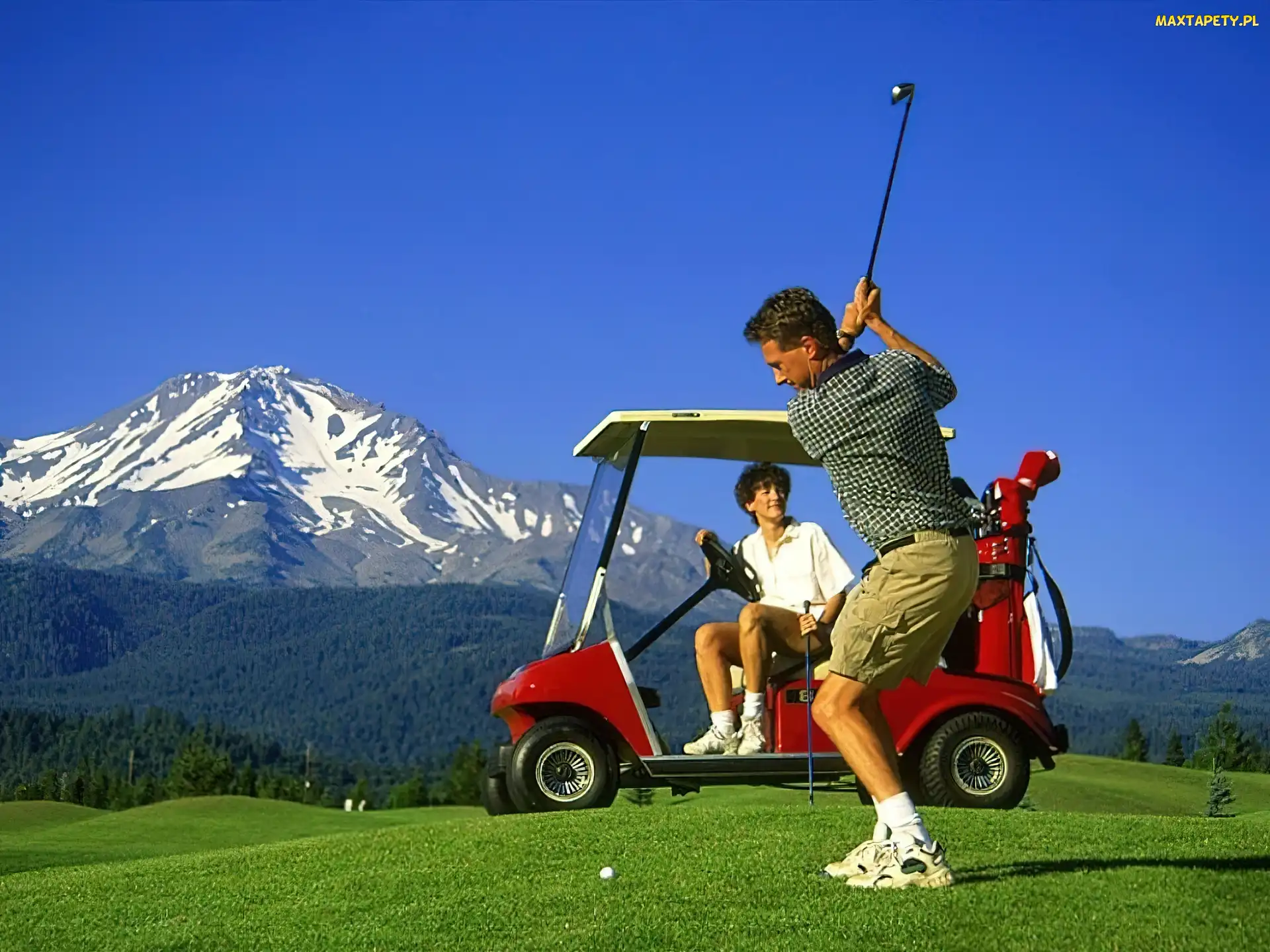 samochodzik, kij golfowy , Sportowe Golf, piłka do golfa