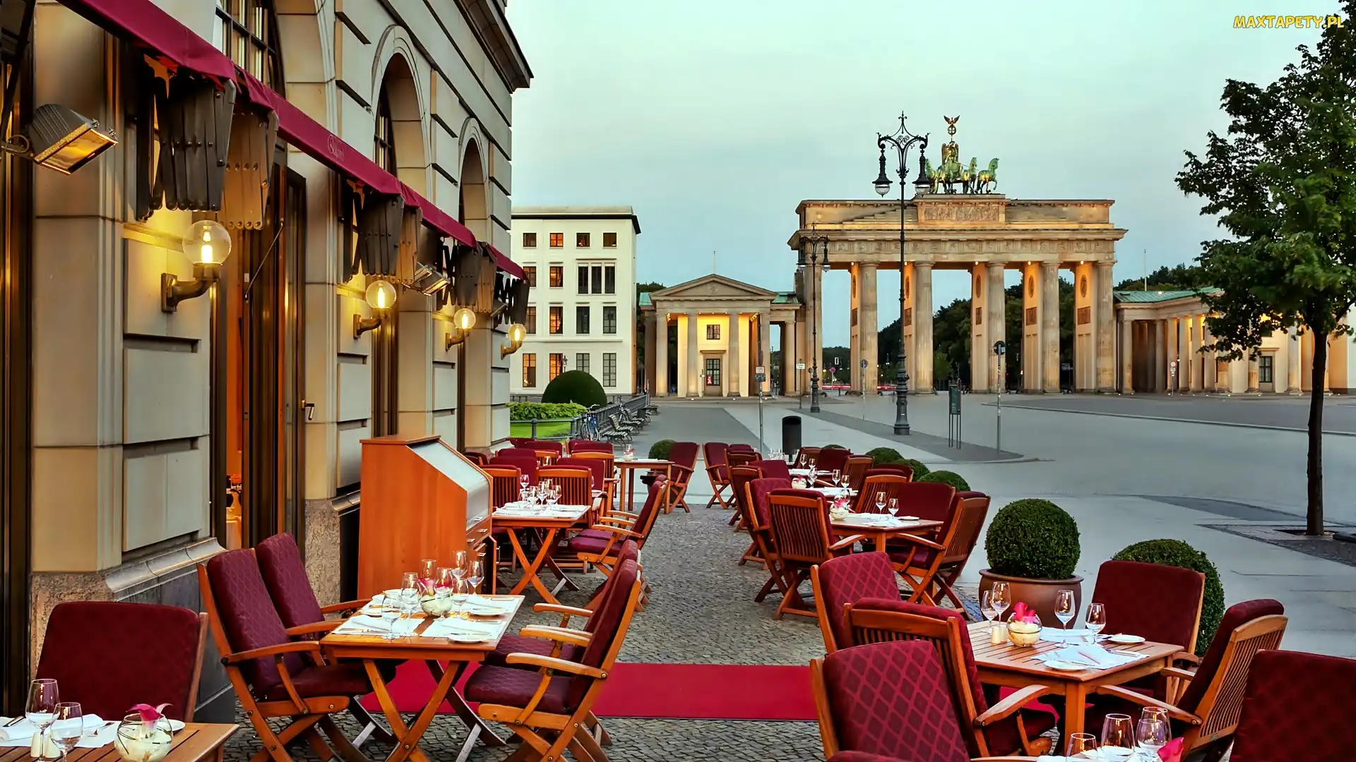 Adlon, Brandenburska, Hotel, Brama, Fragment, Restauracja, Miasta, Berlin
