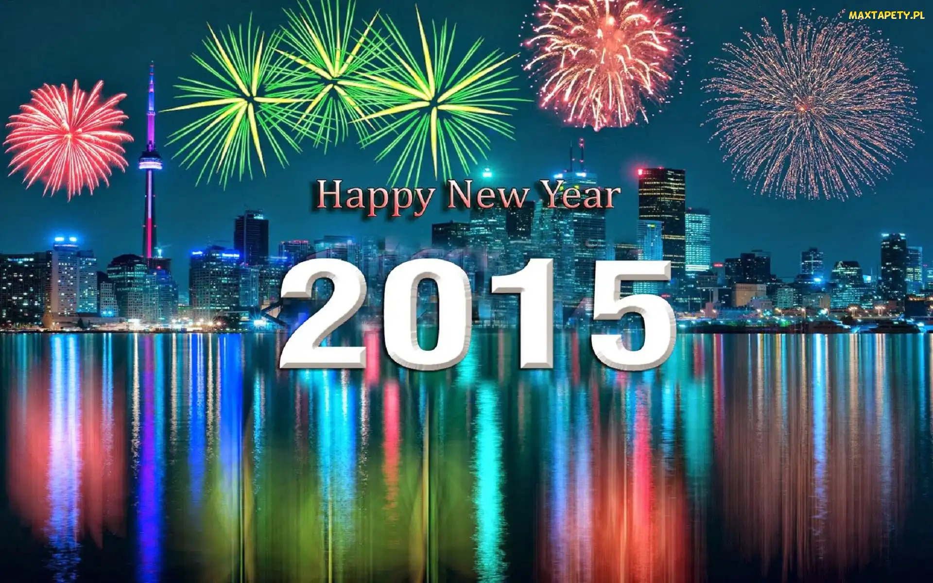 2015, Nowy Rok, Panorama, Fajerwerki