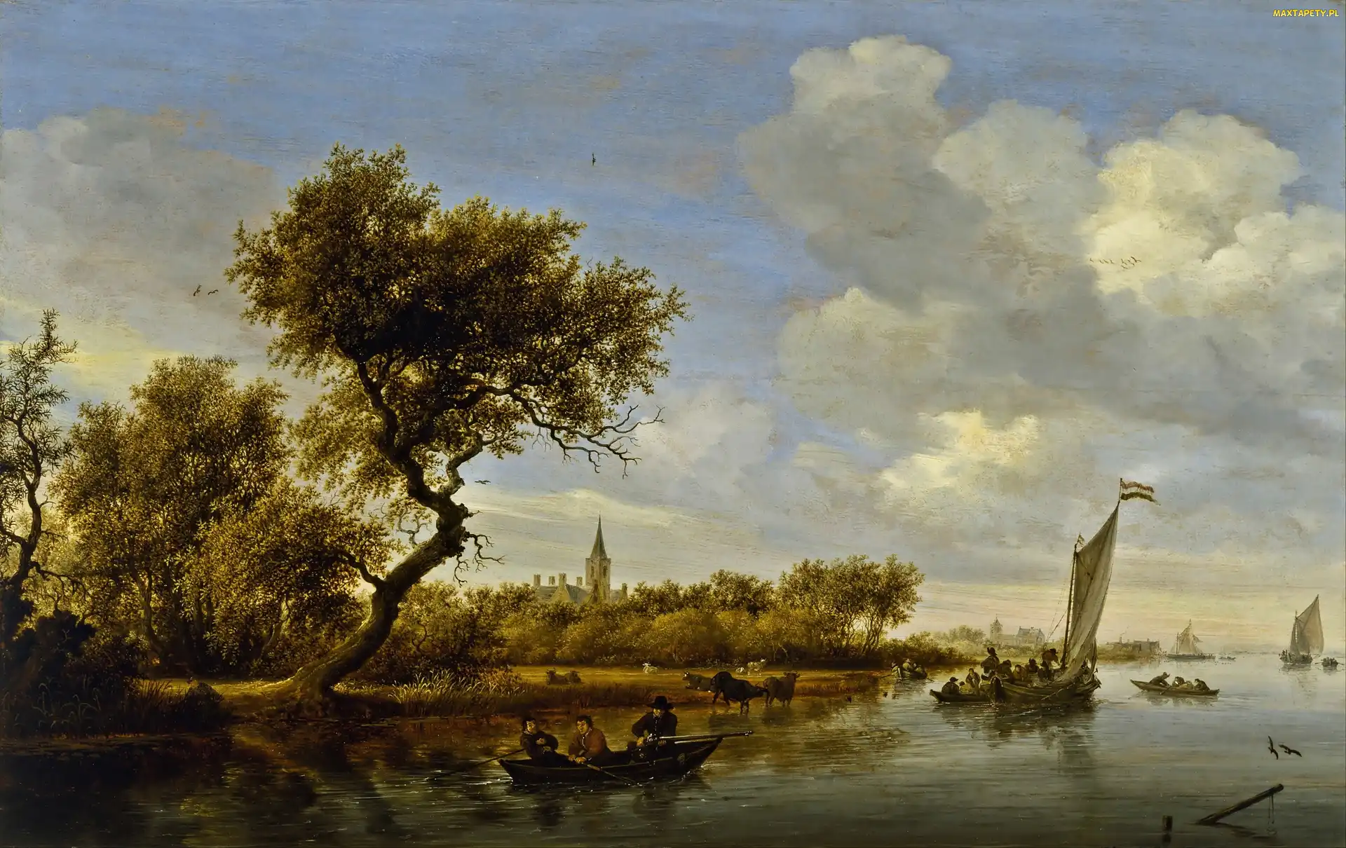Obraz, Na Rzece, Salomon, van Ruysdael
