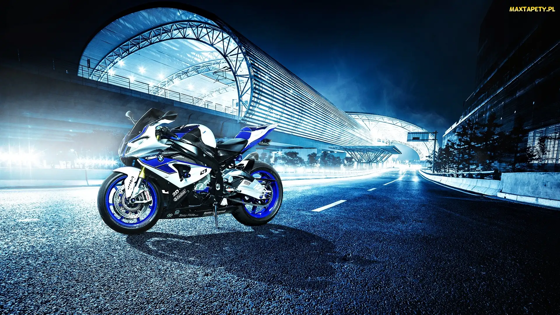 BMW, Oświetlenie, Wieczór, Droga, Motocykl