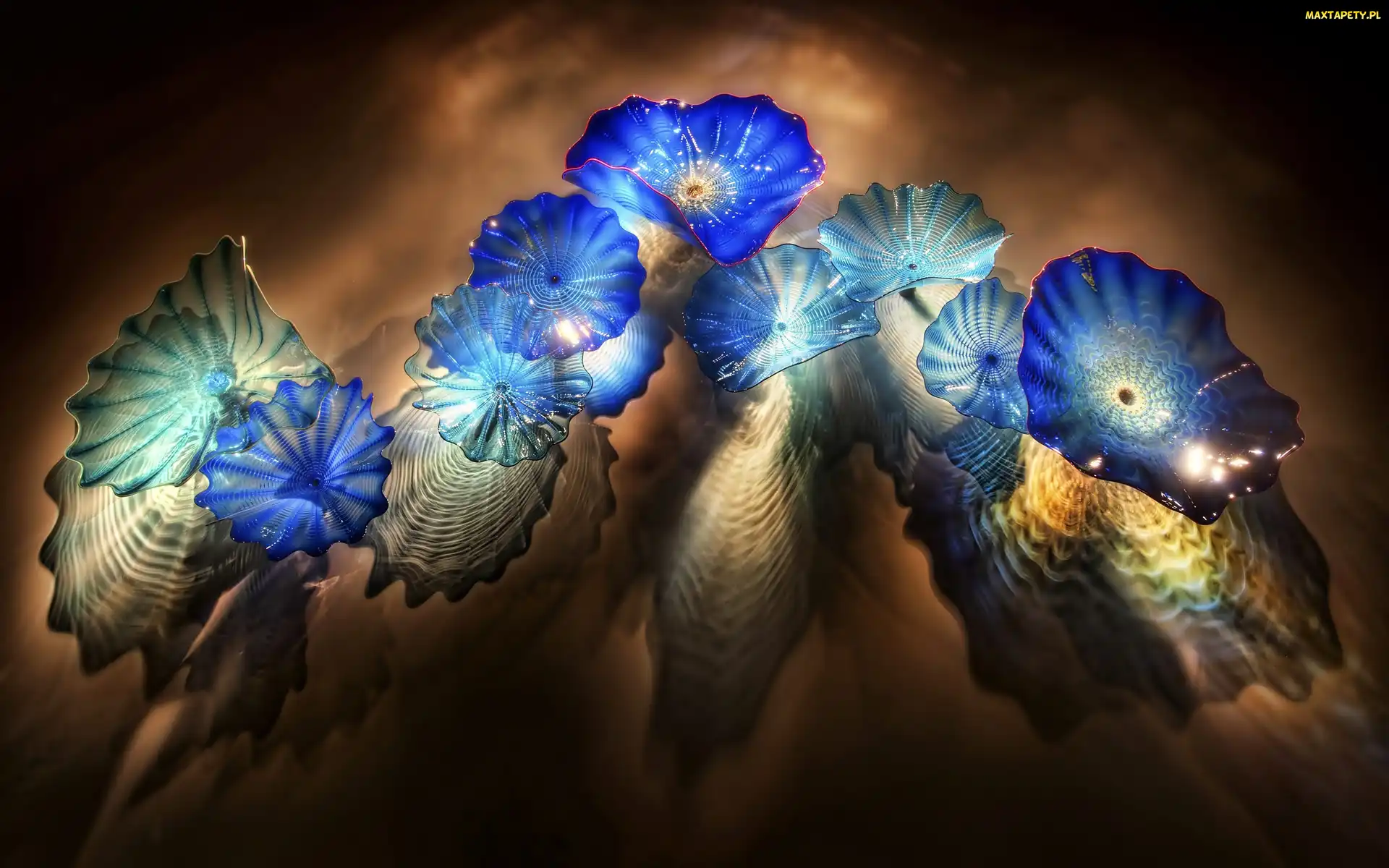 Kwiaty, 3D, Szklane