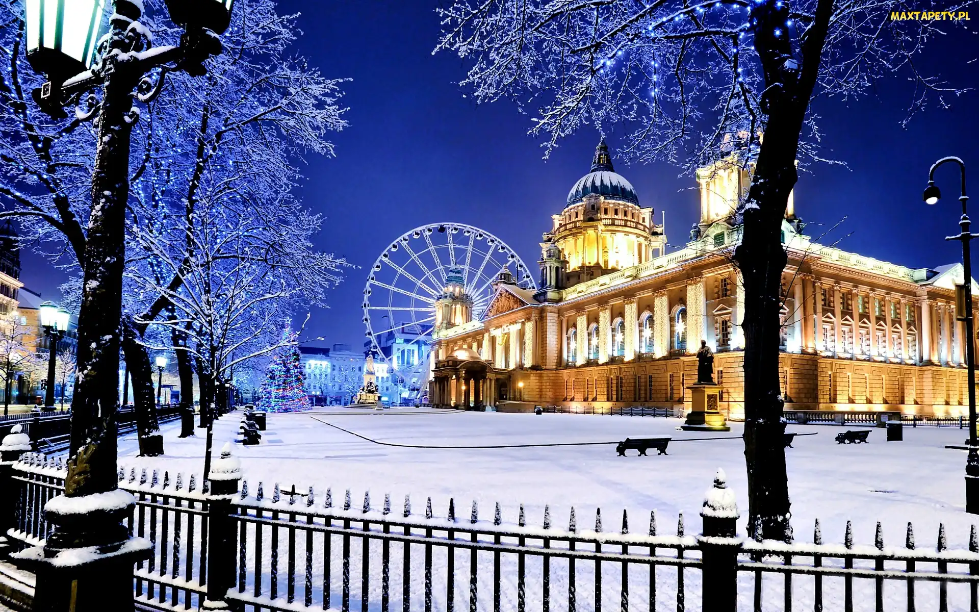 Irlandia, Zima, Ratusz, Zabytek, Belfast