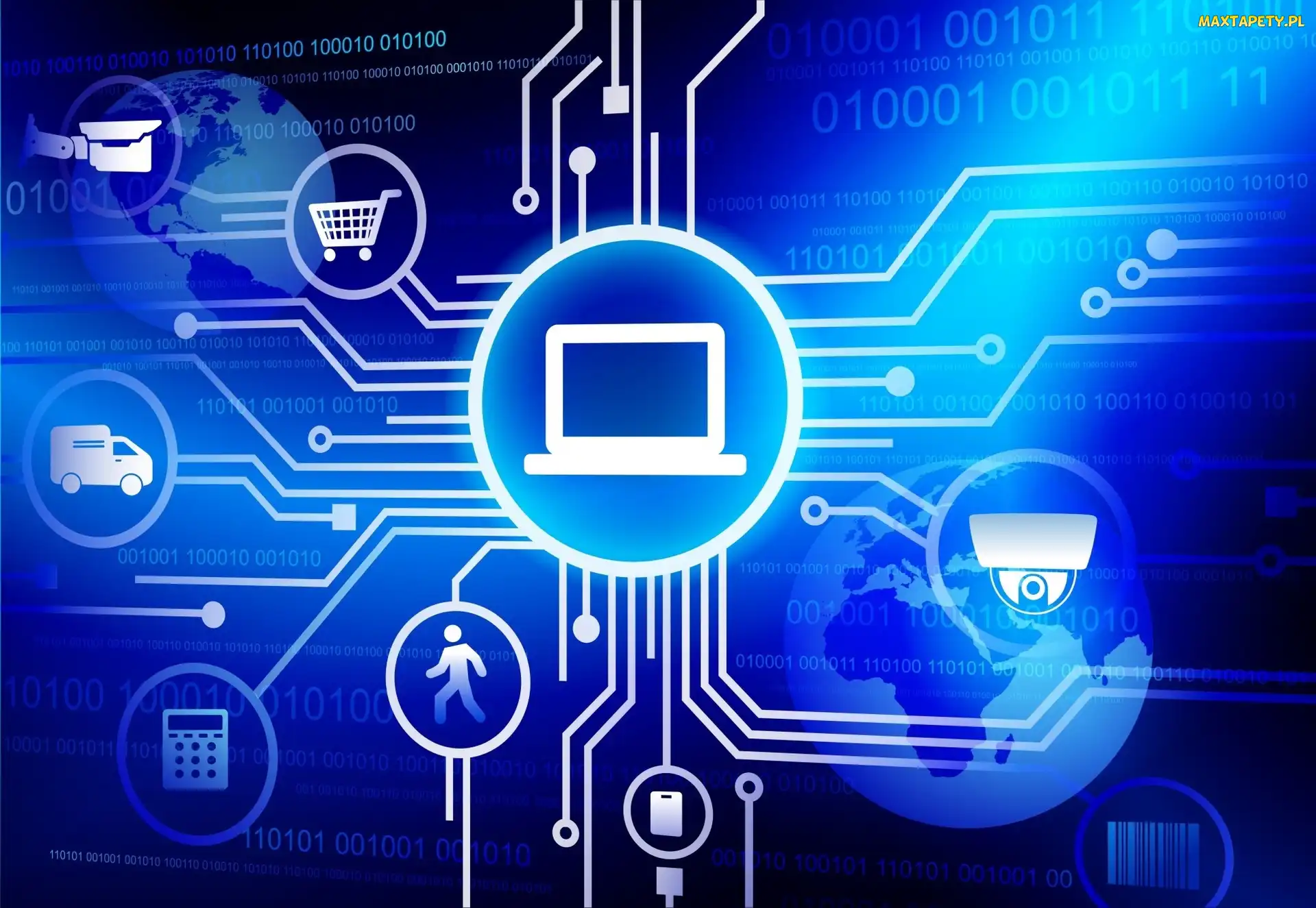 Grafika, Niebieskie, Komputerowe, Technologia, 2D