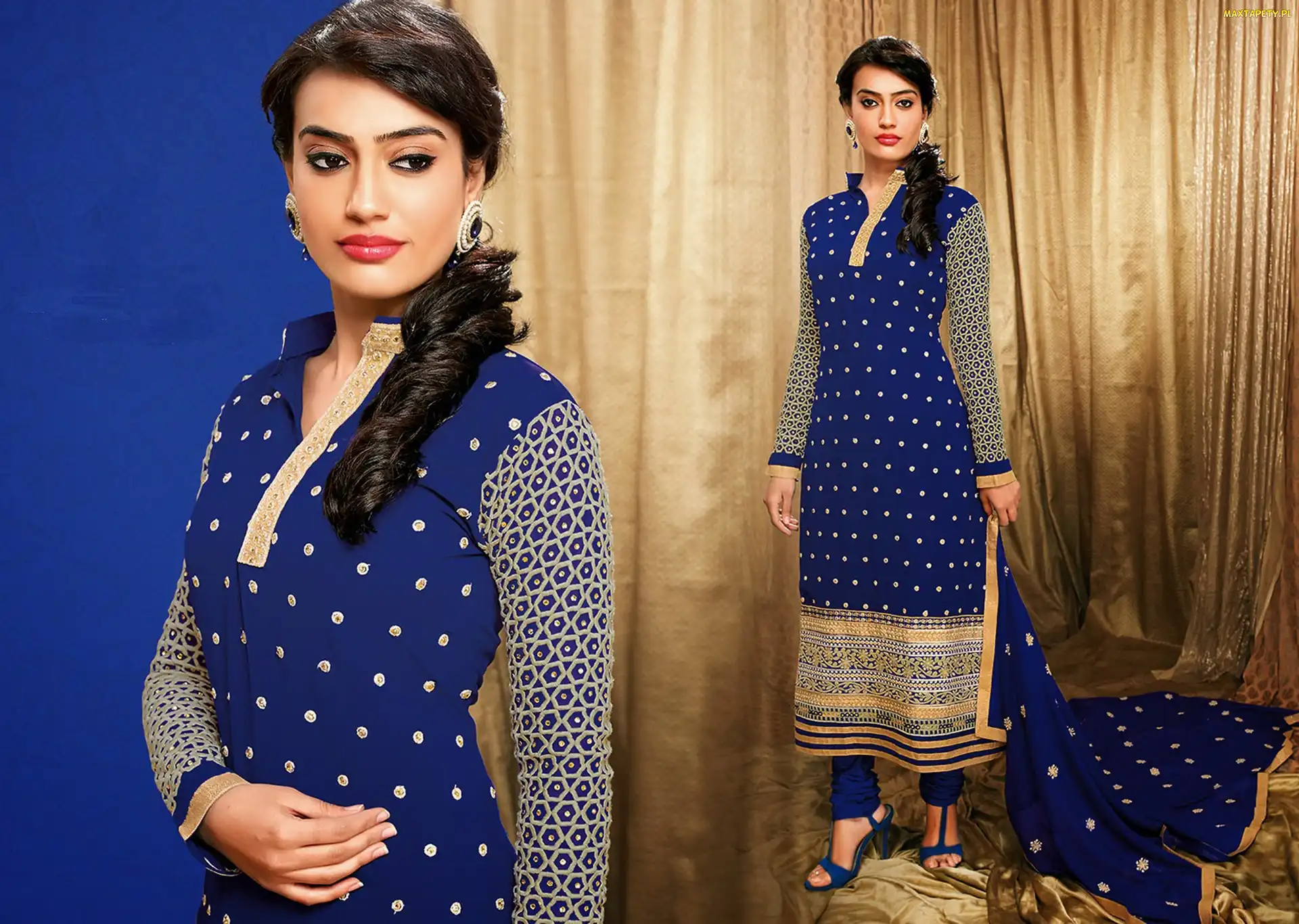 Biżuteria, Makijaż, Strój, Kobieta, Salwar, Kameez