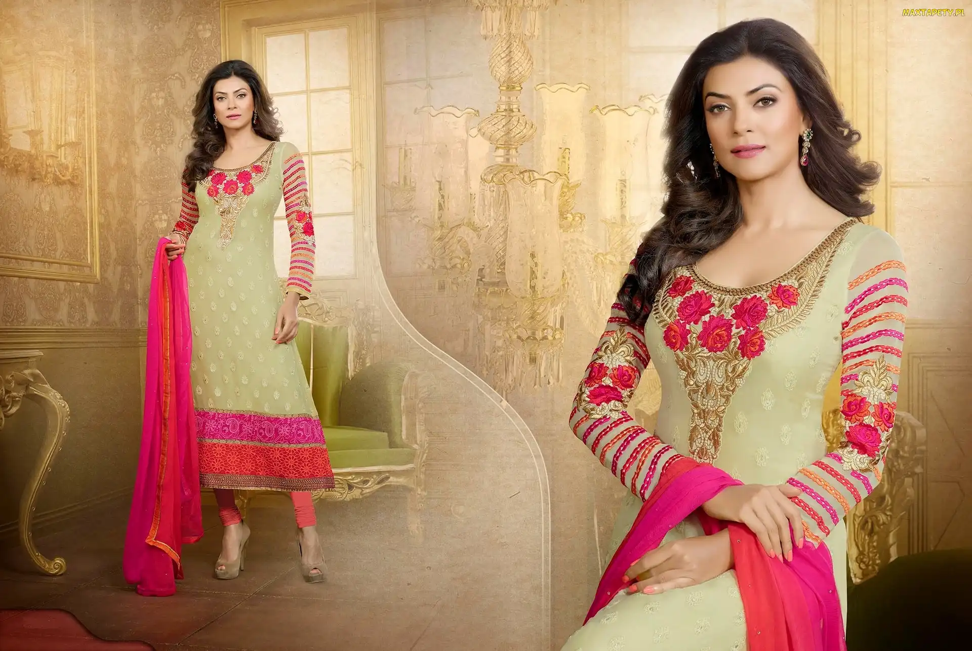 Biżuteria, Makijaż, Strój, Kobieta, Salwar, Kameez