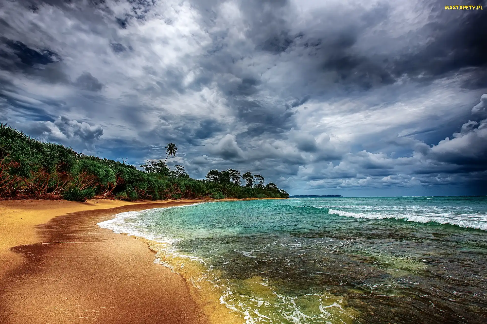 Morze, Plaża, Chmury