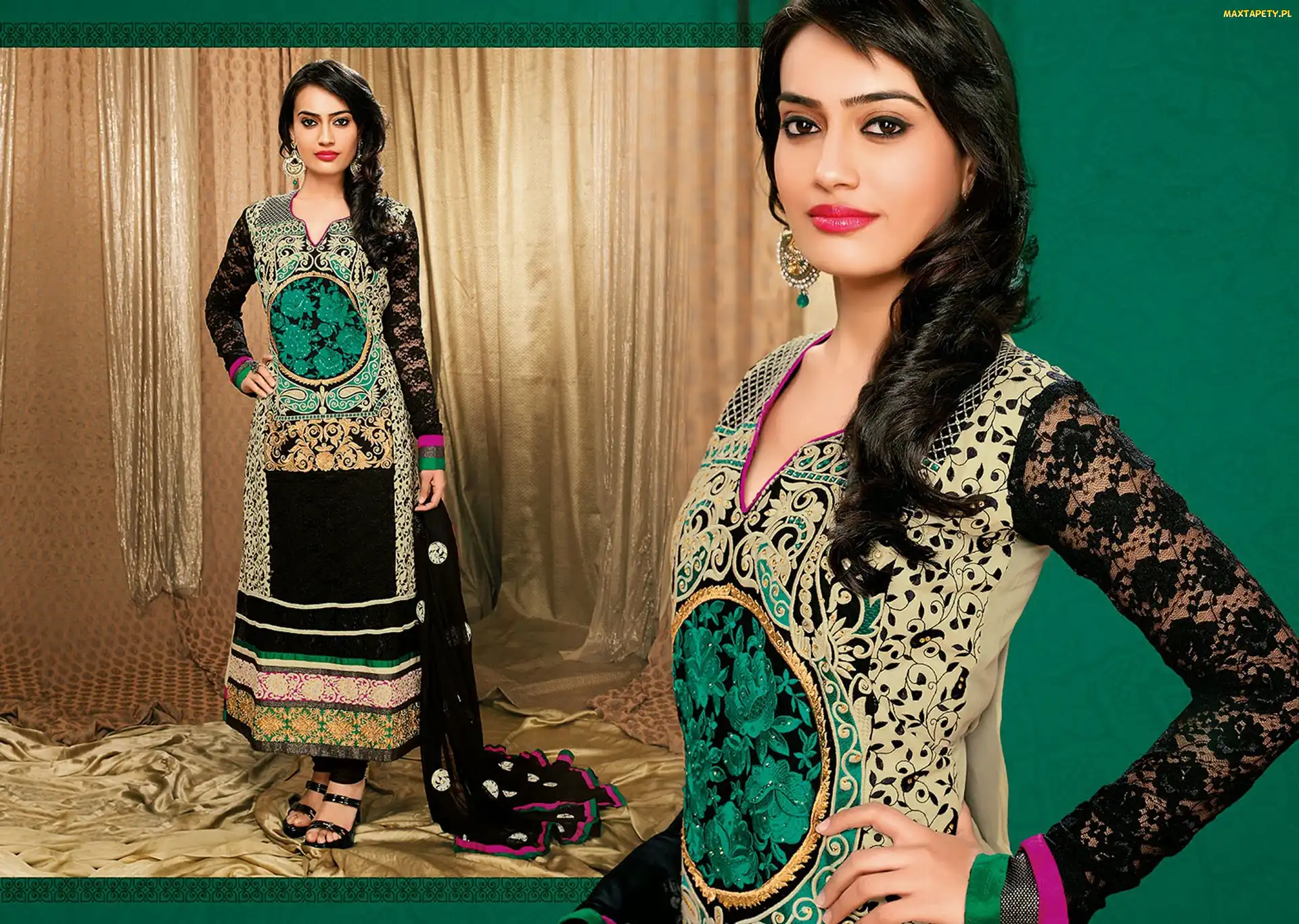 Biżuteria, Makijaż, Strój, Kobieta, Salwar, Kameez