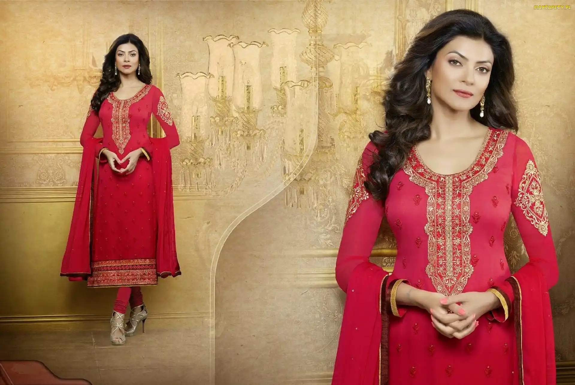 Biżuteria, Makijaż, Strój, Kobieta, Salwar, Kameez