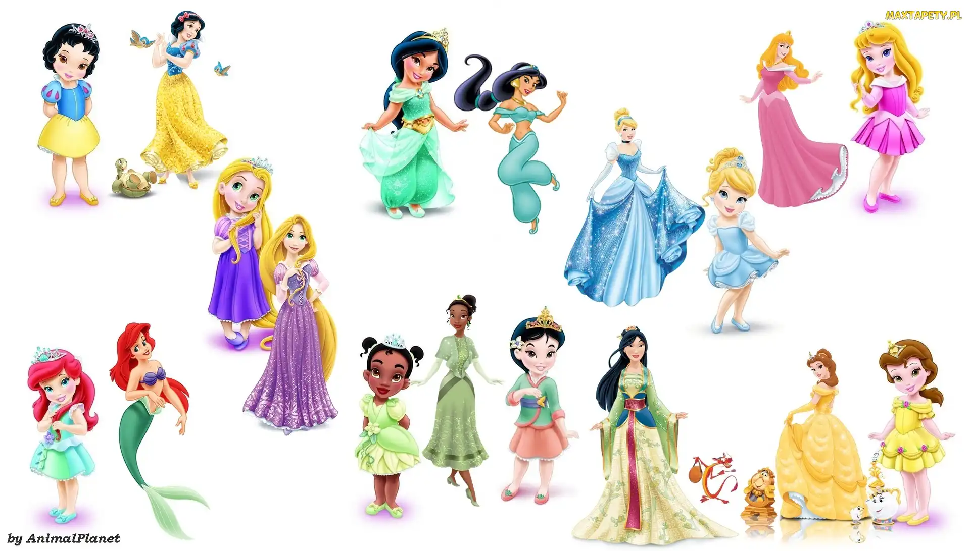 Disney, Jasmina, Księżniczki, Śnieżka, Kopciuszek, Ariel, Bajka, Mulan