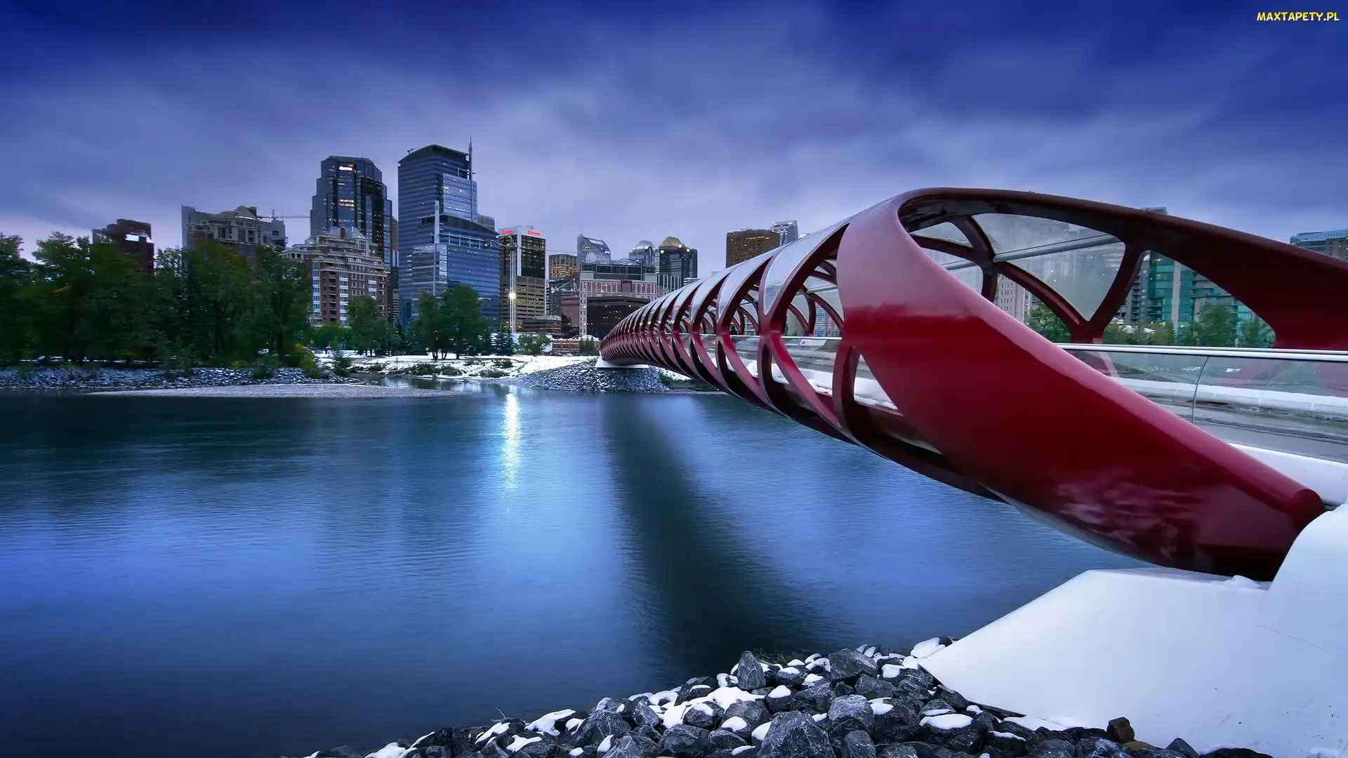 Rzeka, Zdjęcie miasta, Kanada, Calgary, Most