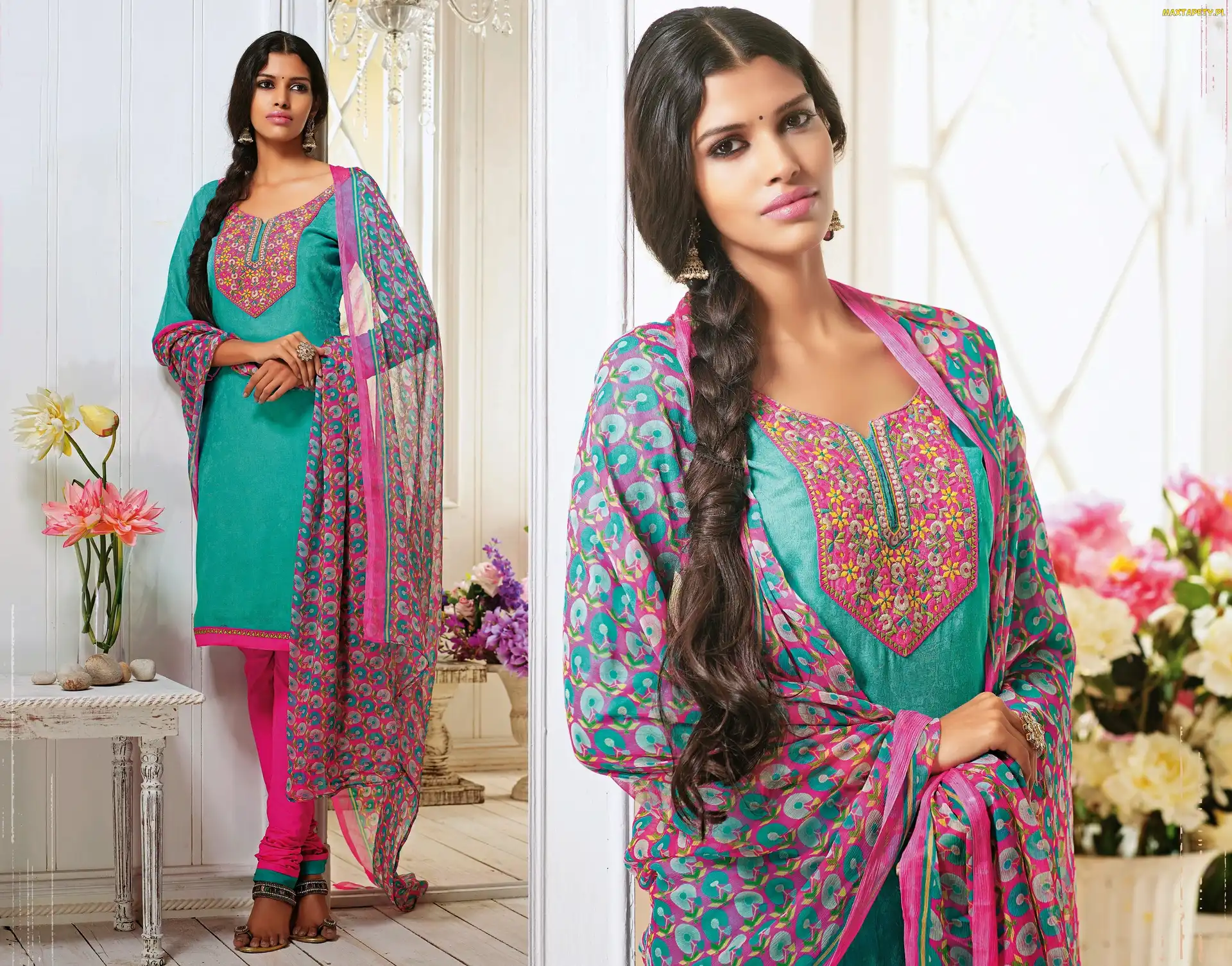 Biżuteria, Makijaż, Strój, Kobieta, Salwar, Kameez
