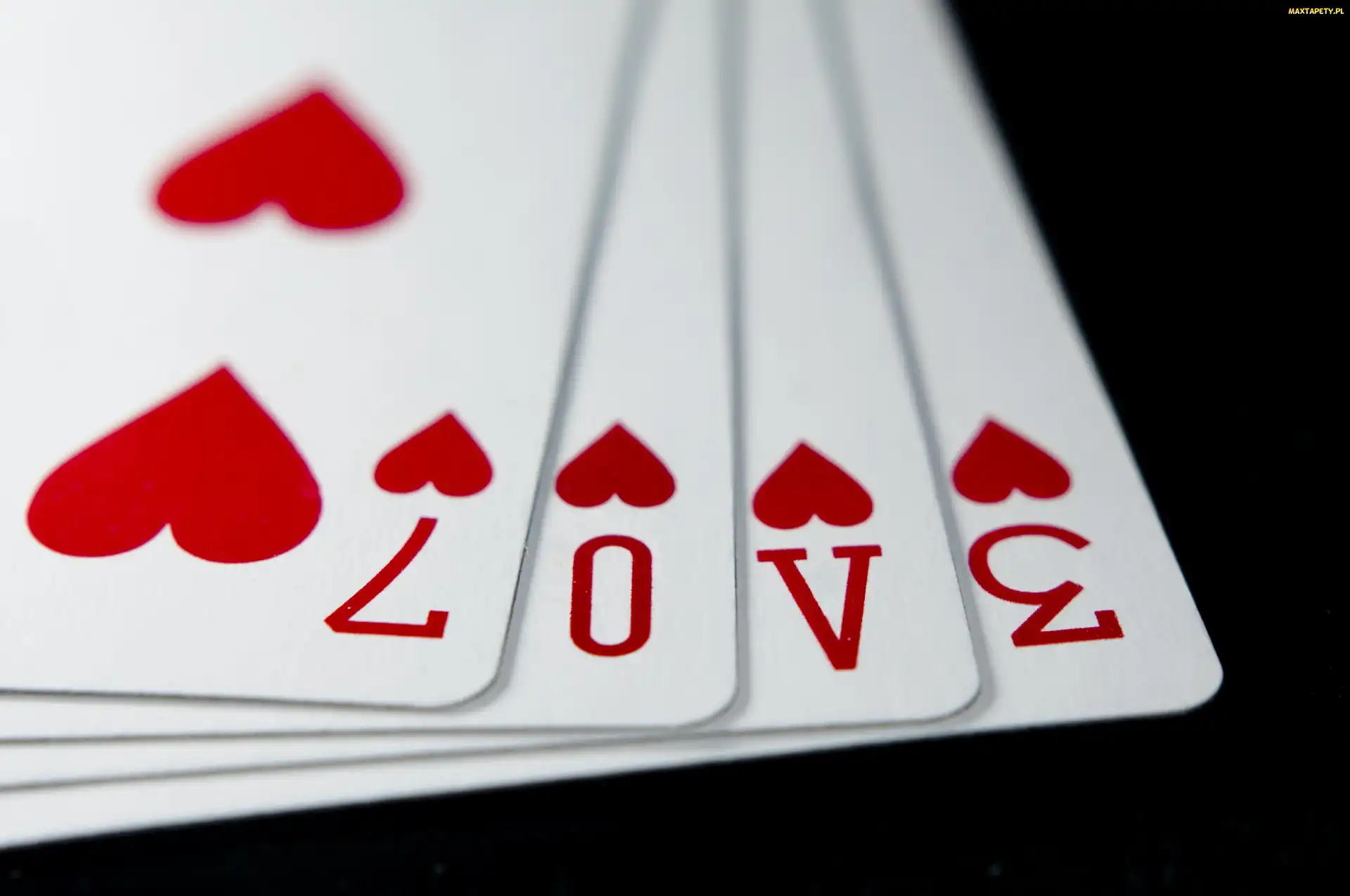Karty, Love, Napis, Kier
