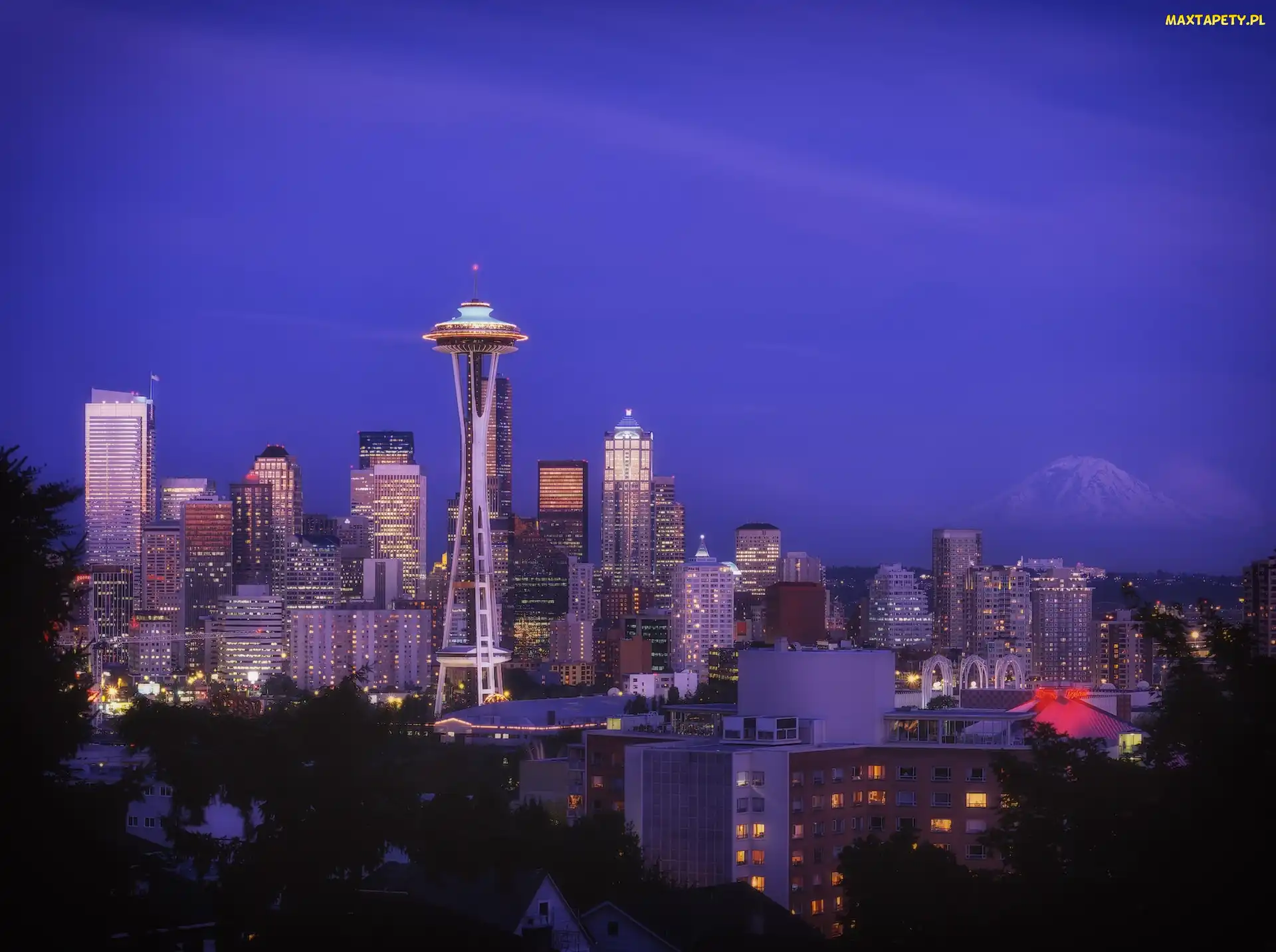 Stany Zjednoczone, Miasto nocą, Seattle