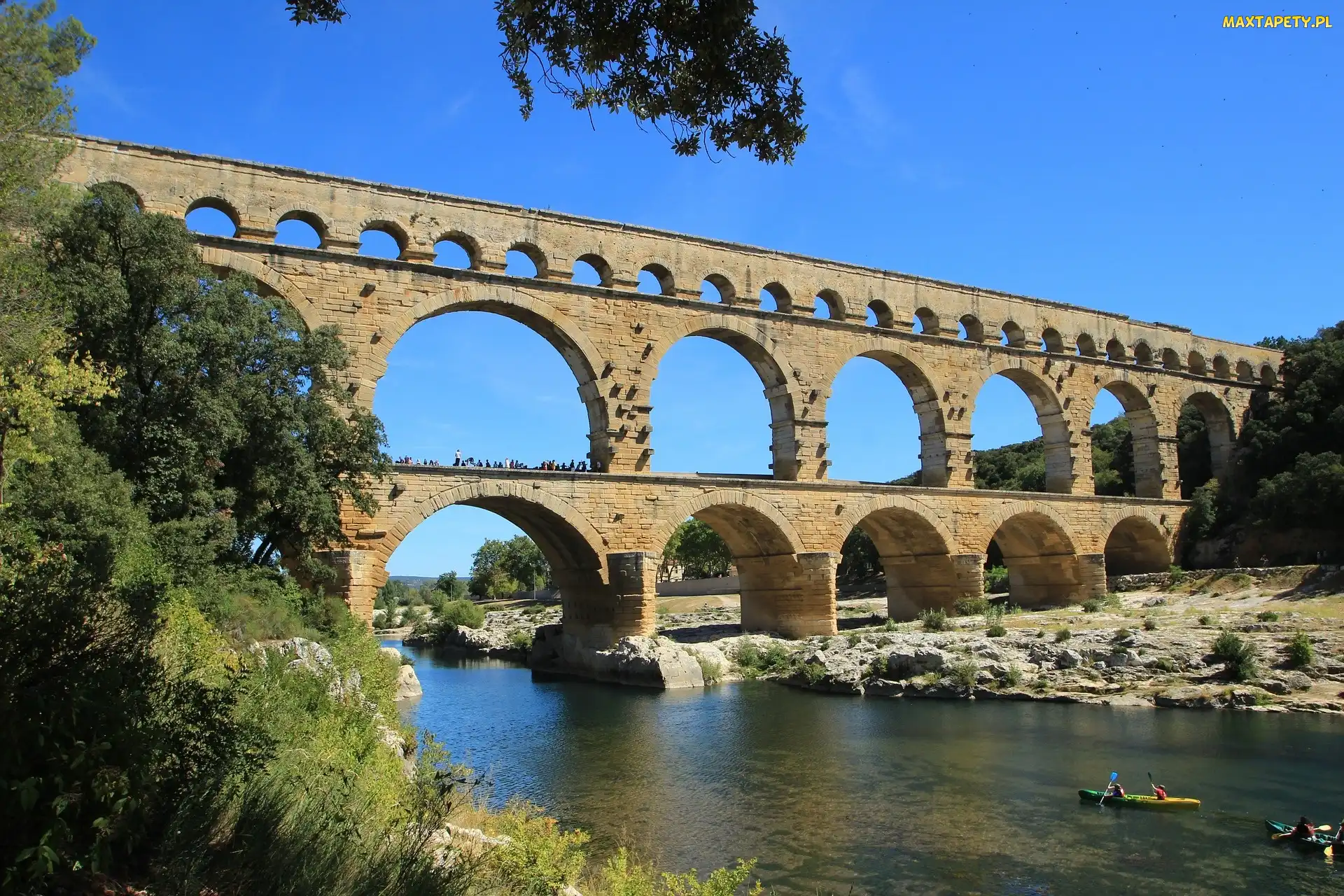 Francja, Gard, Point du Gard, Rzeka, Akwedukt