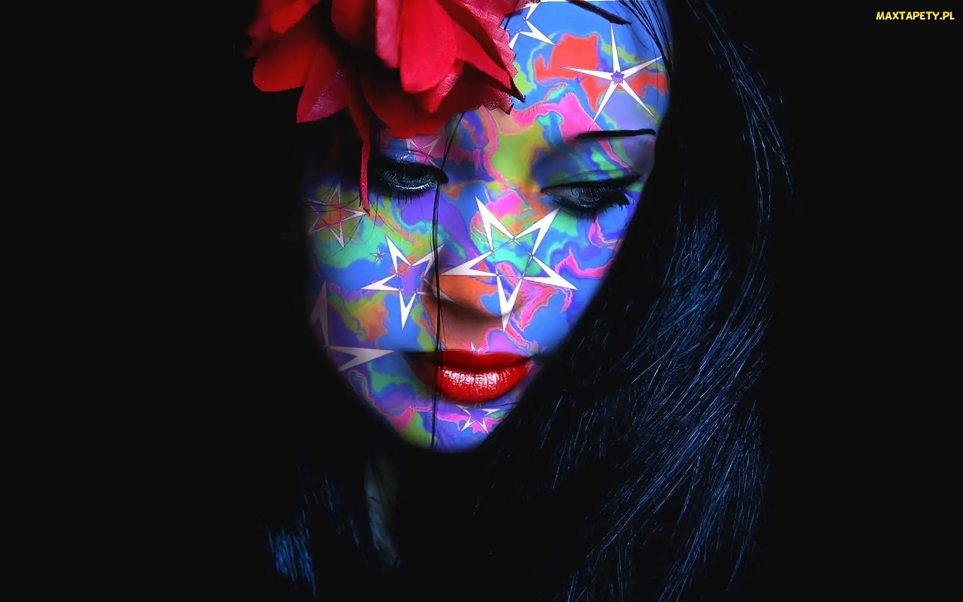 Kobieta, Malowanie ciała, Bodypainting, Kwiat