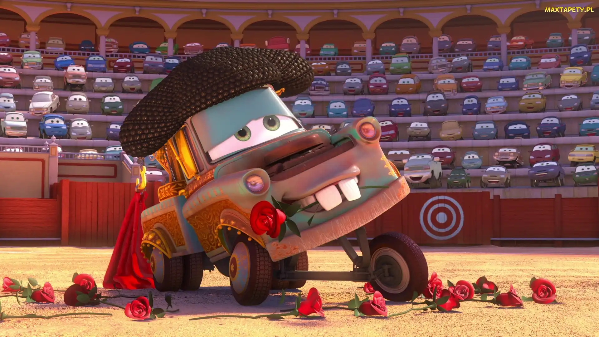 Autko, Róże, Cars 2, Trybuny, Arena, Film animowany, Auta