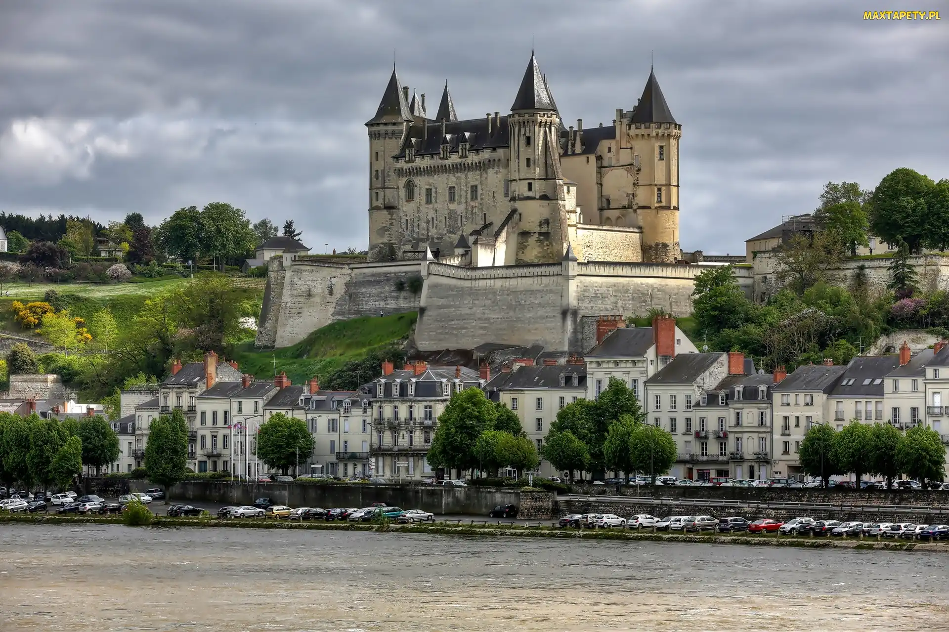 Zamek w Saumur, Rzeka Loara, Miejscowość Samur, Francja, Chateau de Saumur
