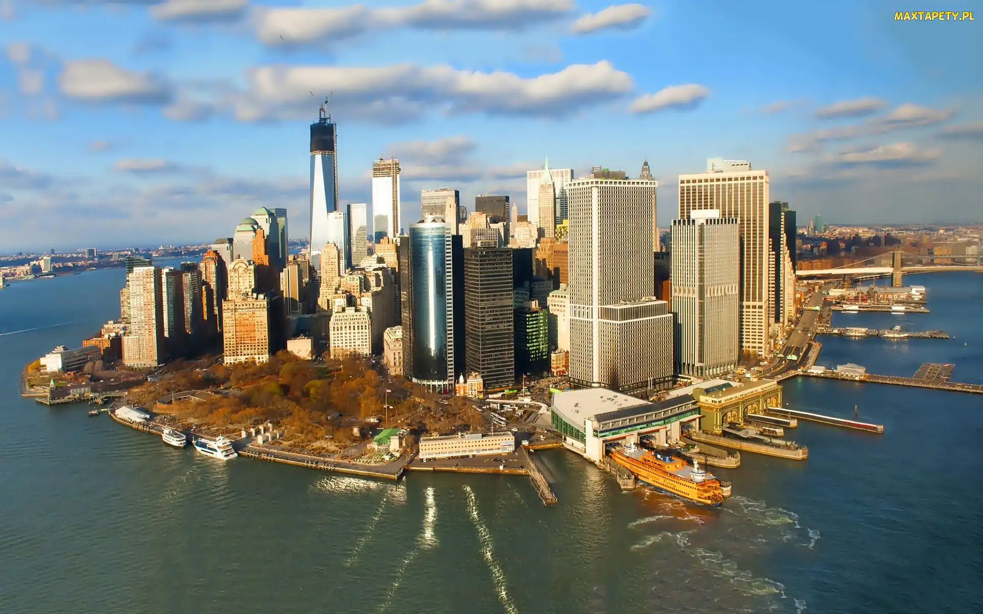 Drapacze Chmur, Z lotu ptaka, Manhattan