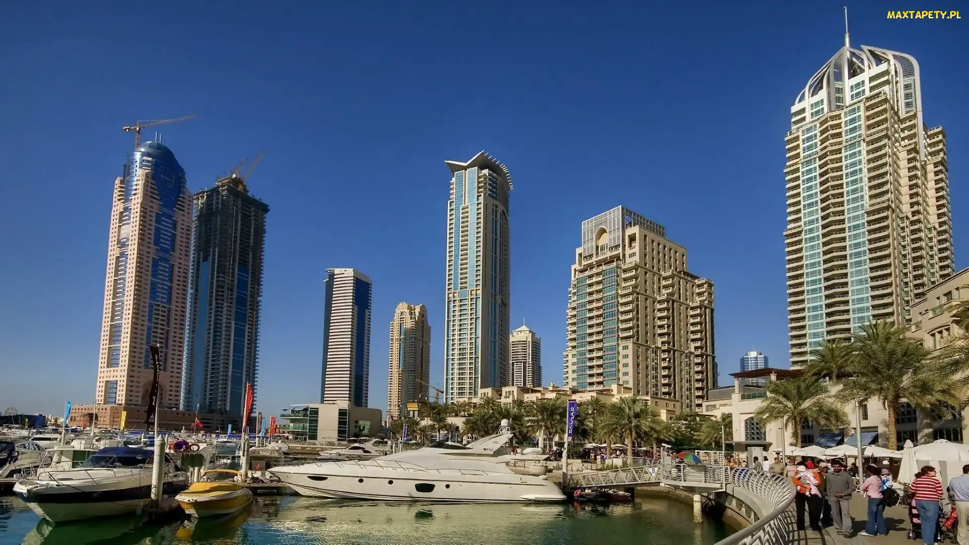 Jachty, Hotel, Marzeń, Miasto, Dubaj, Marina