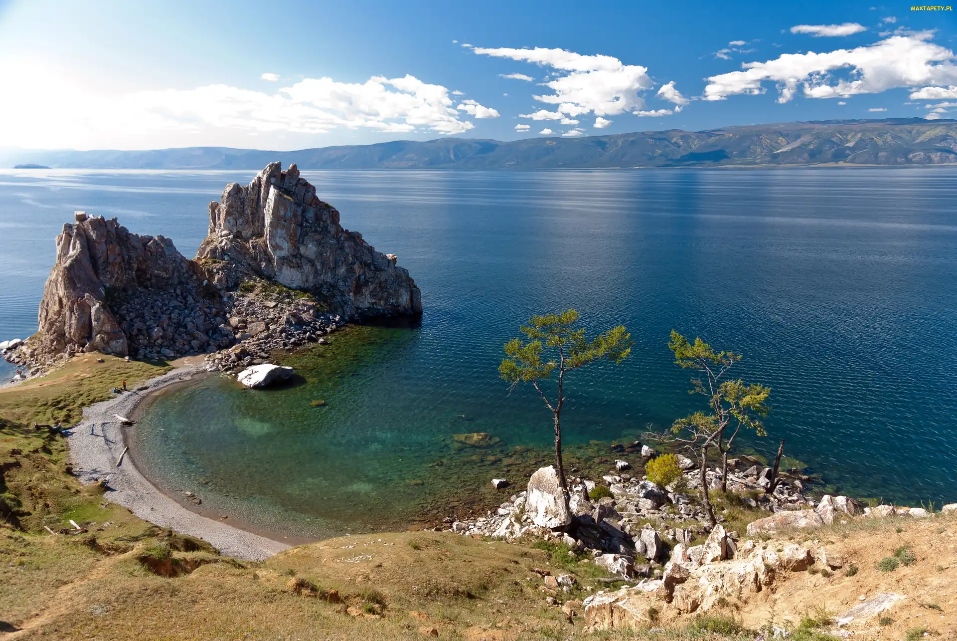 Jezioro, Rosja, Skały, Bajkał