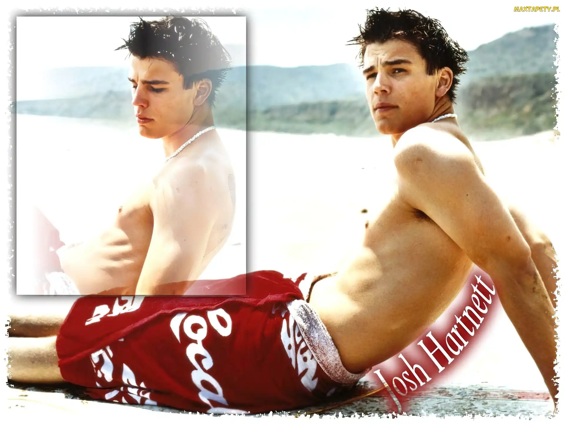 ręcznik, plaża, Josh Hartnett
