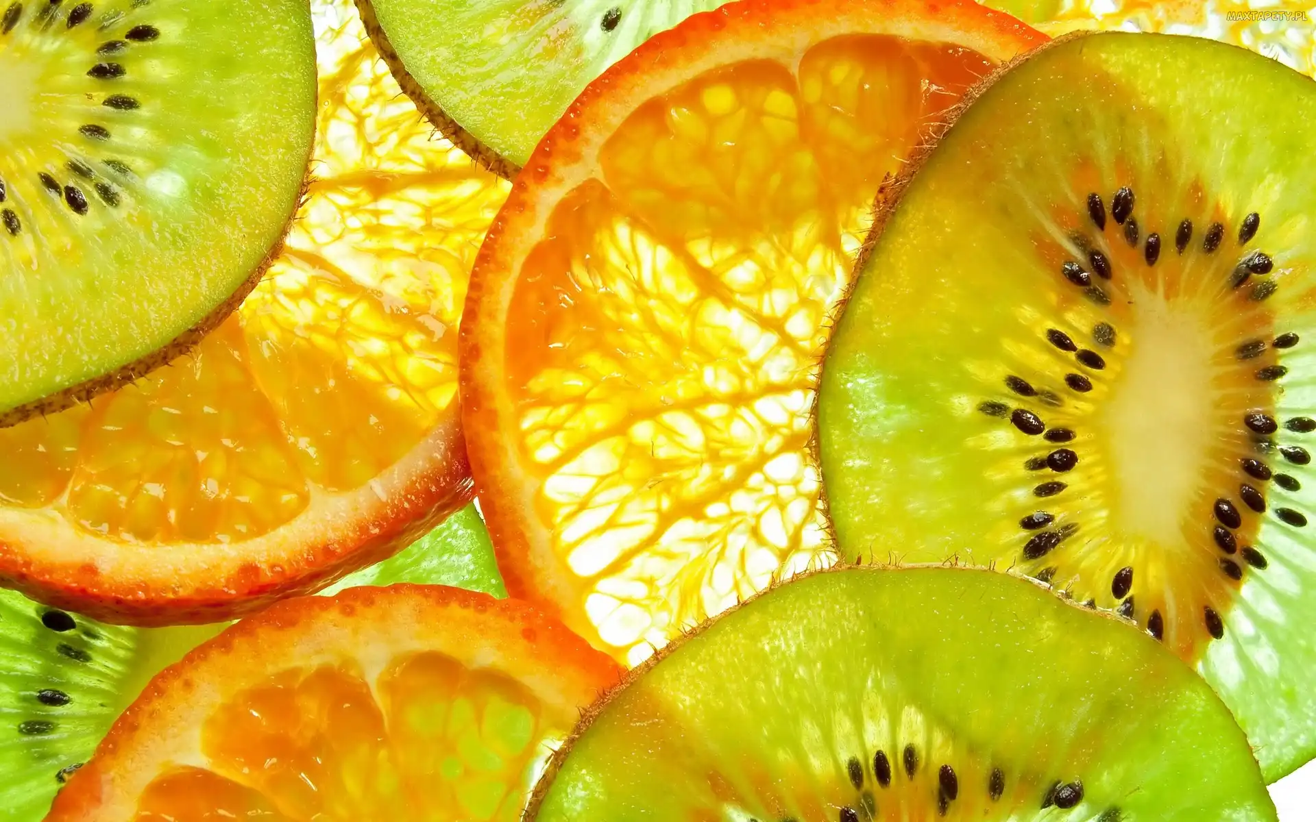 Kiwi, Owoce, Pomarańcza