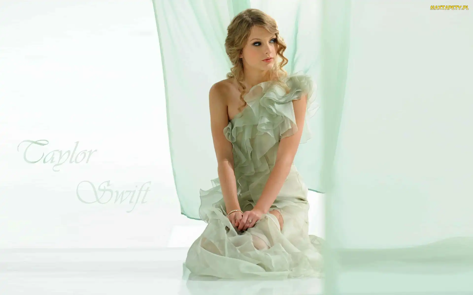 Sukienka, Makijaż, Taylor Swift, Napis, Blondynka, Kobieta, Piosenkarka