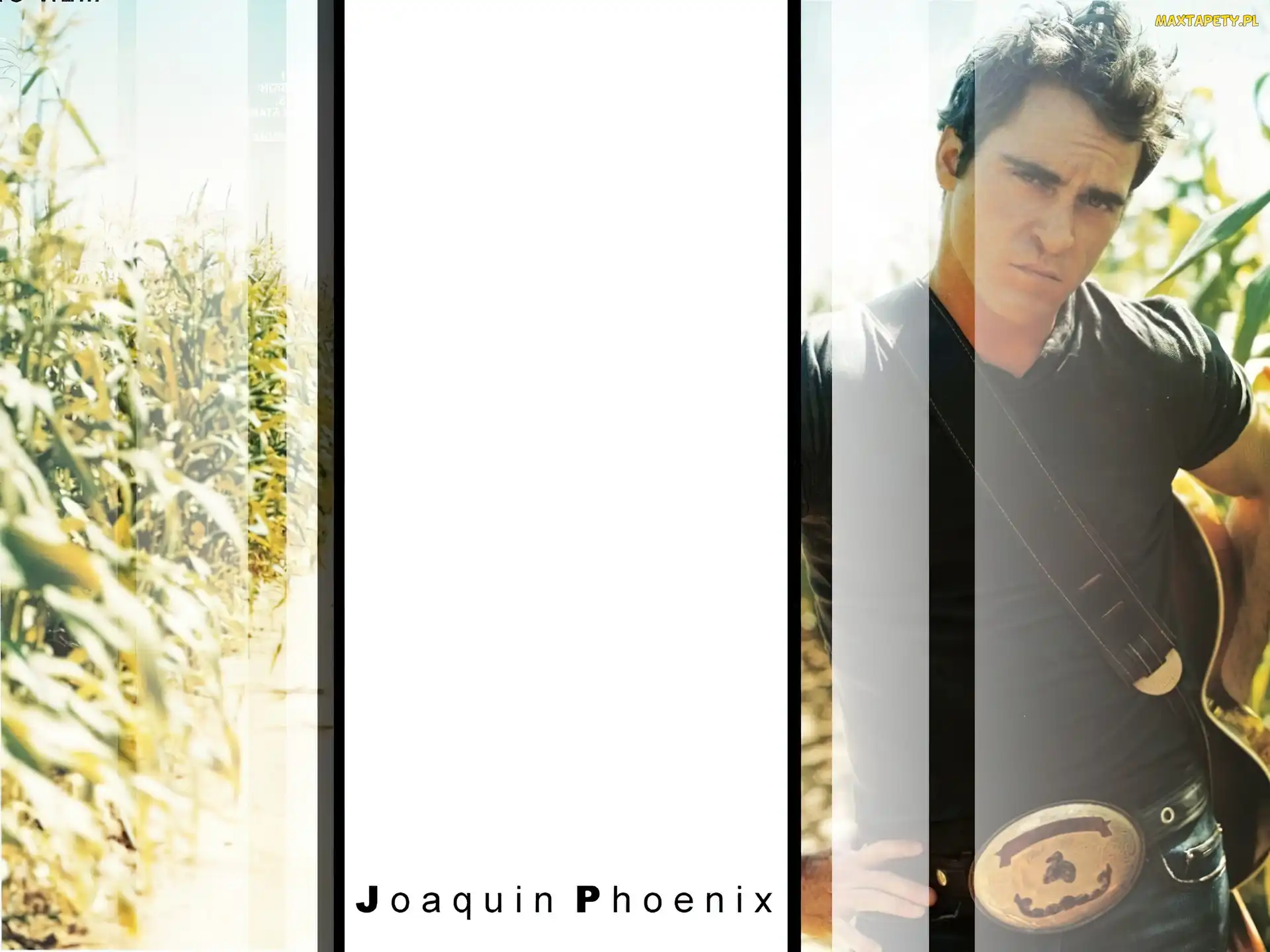 czarna koszulka, pasek, Joaquin Phoenix