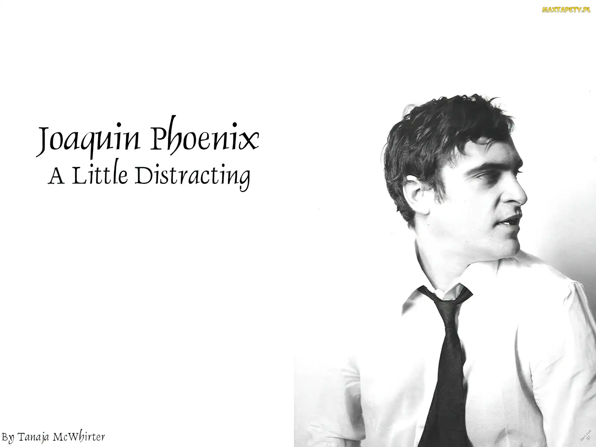 Joaquin Phoenix, krawat, biała koszula
