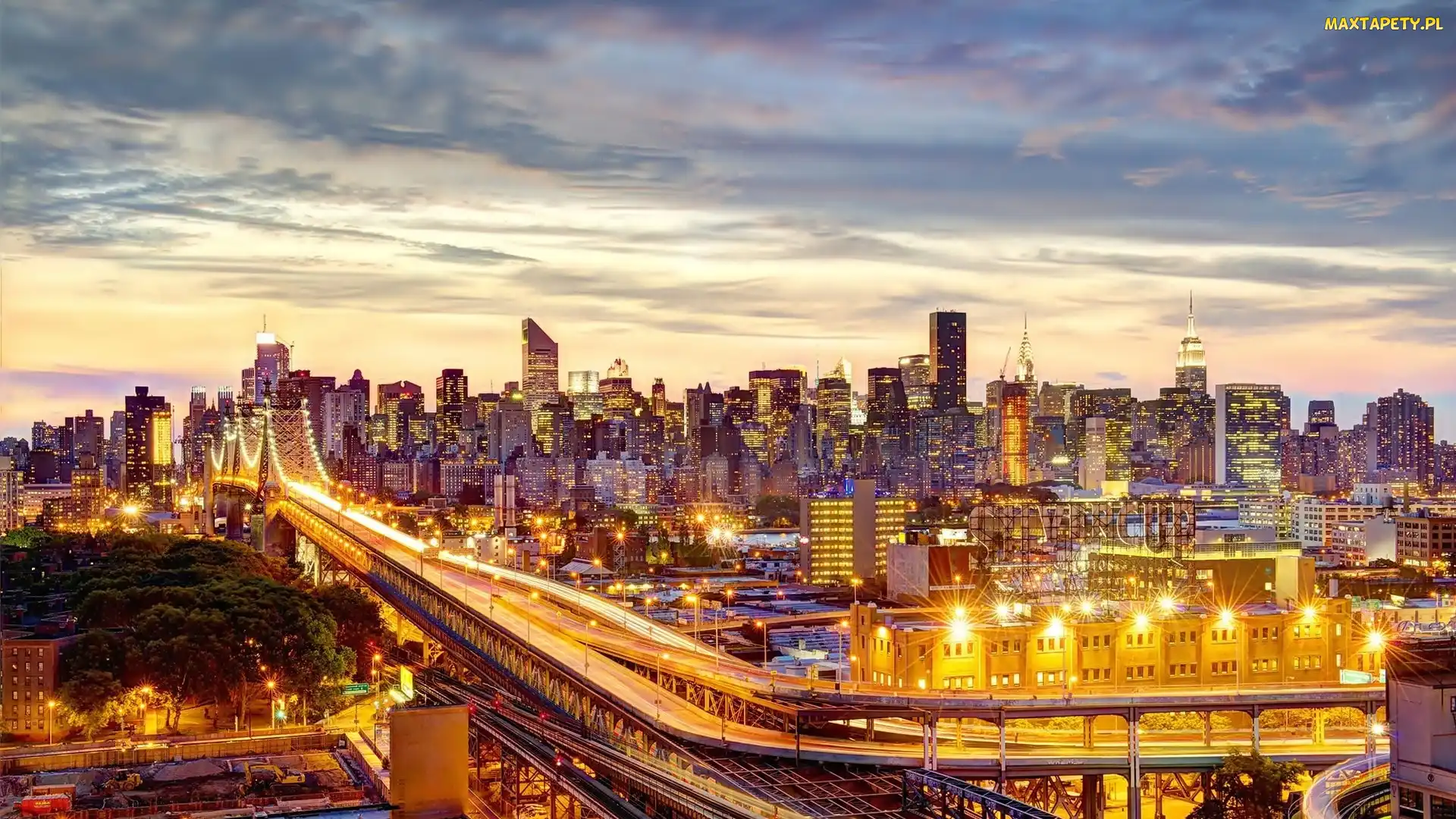 Panorama, Nowy Jork, Most, Queensboro