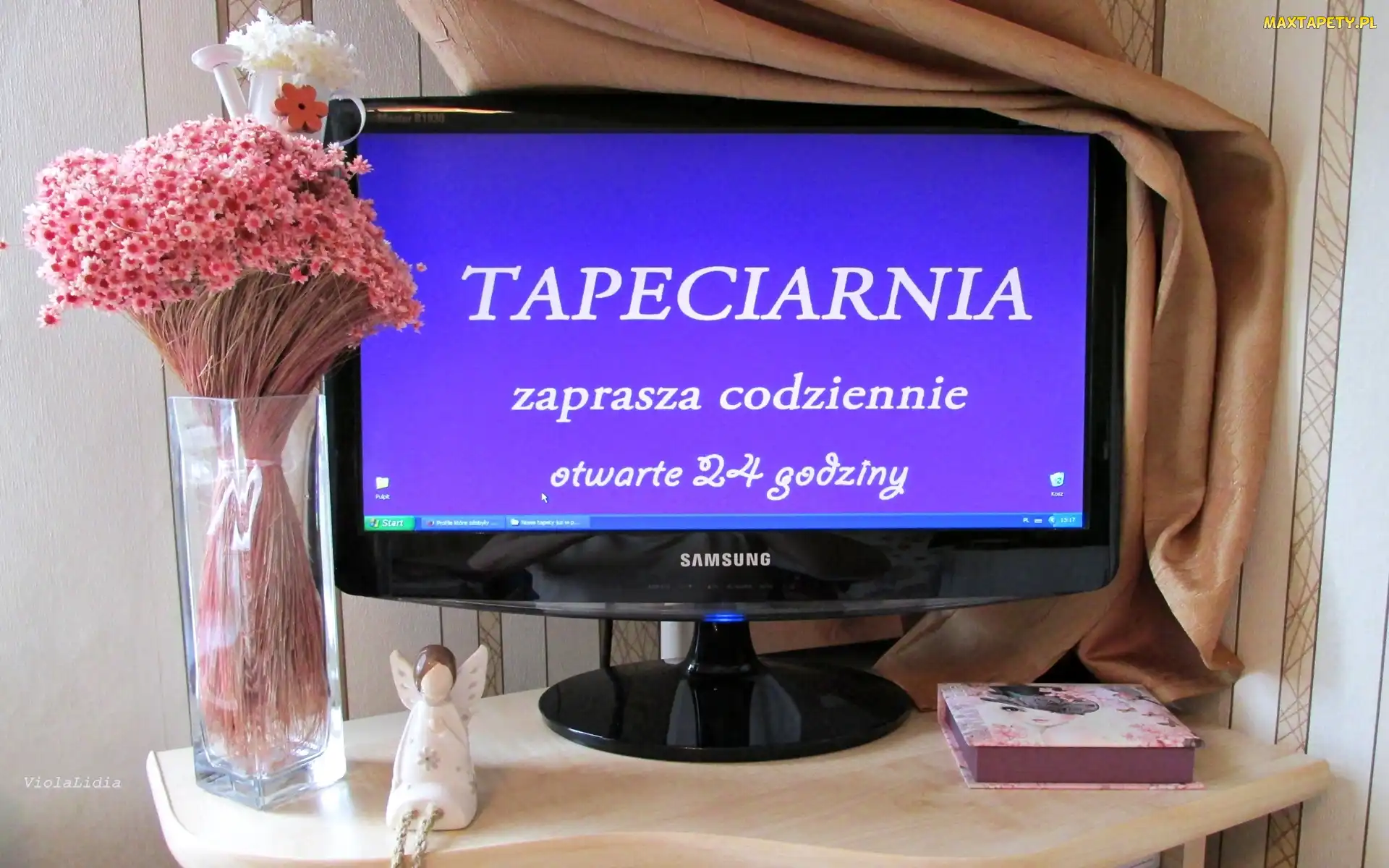 Tapeciarnia, Dekoracja, Reklama, Zaproszenie, Monitor