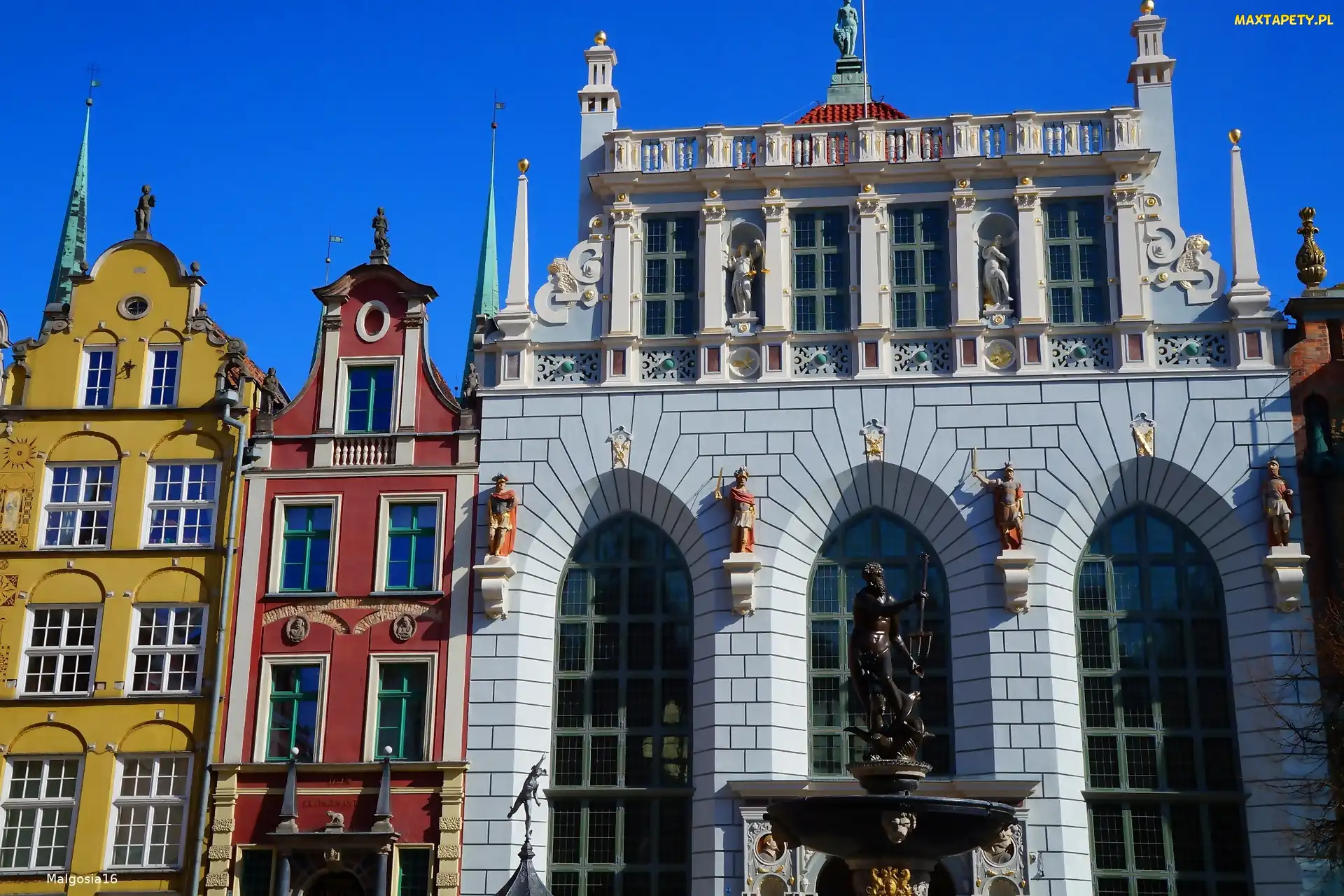 Gdańsk, Neptun, Dwór Artusa, Posąg, Stare Miasto
