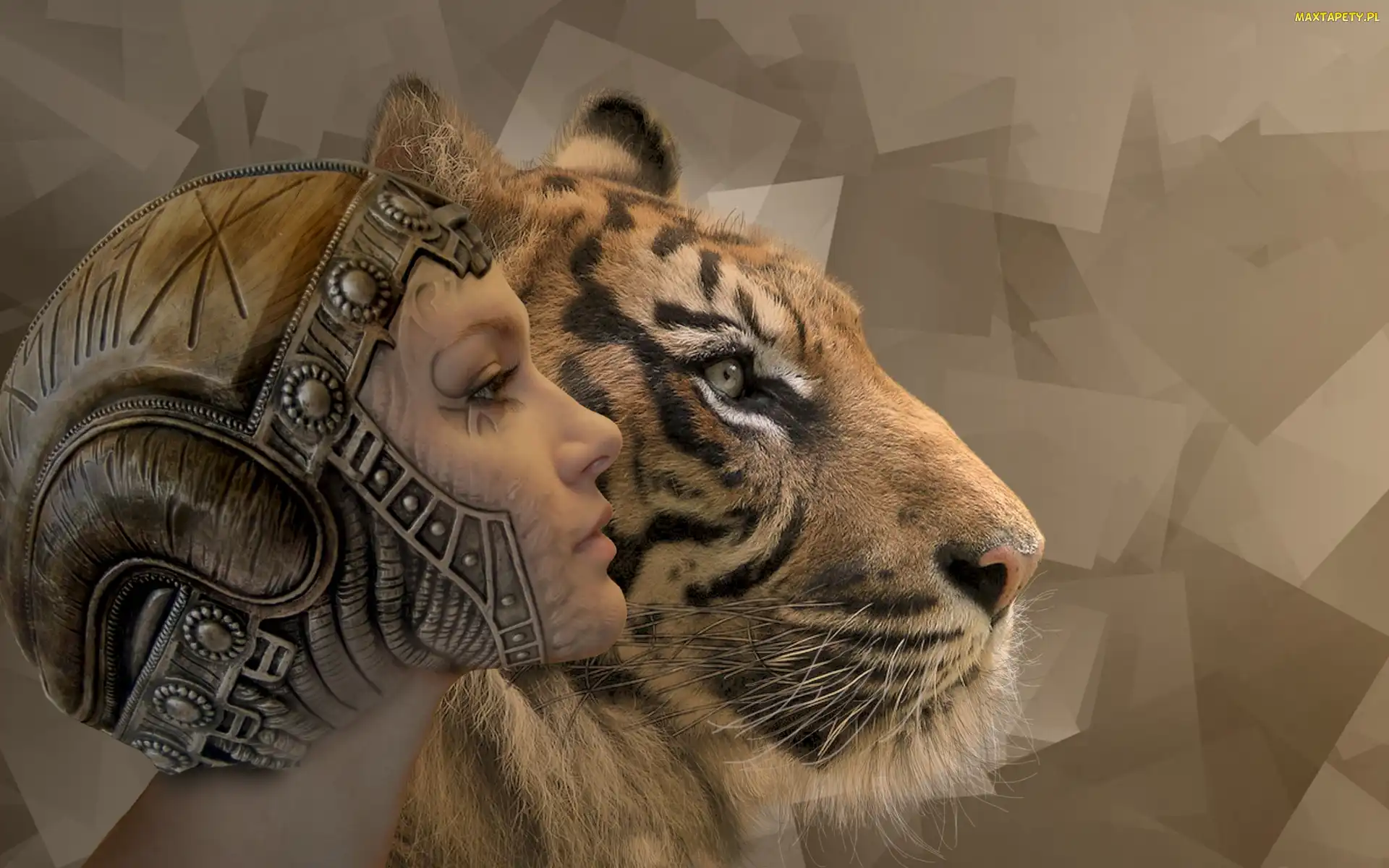 Fantasy, Tygrys, Chełm, Kobieta
